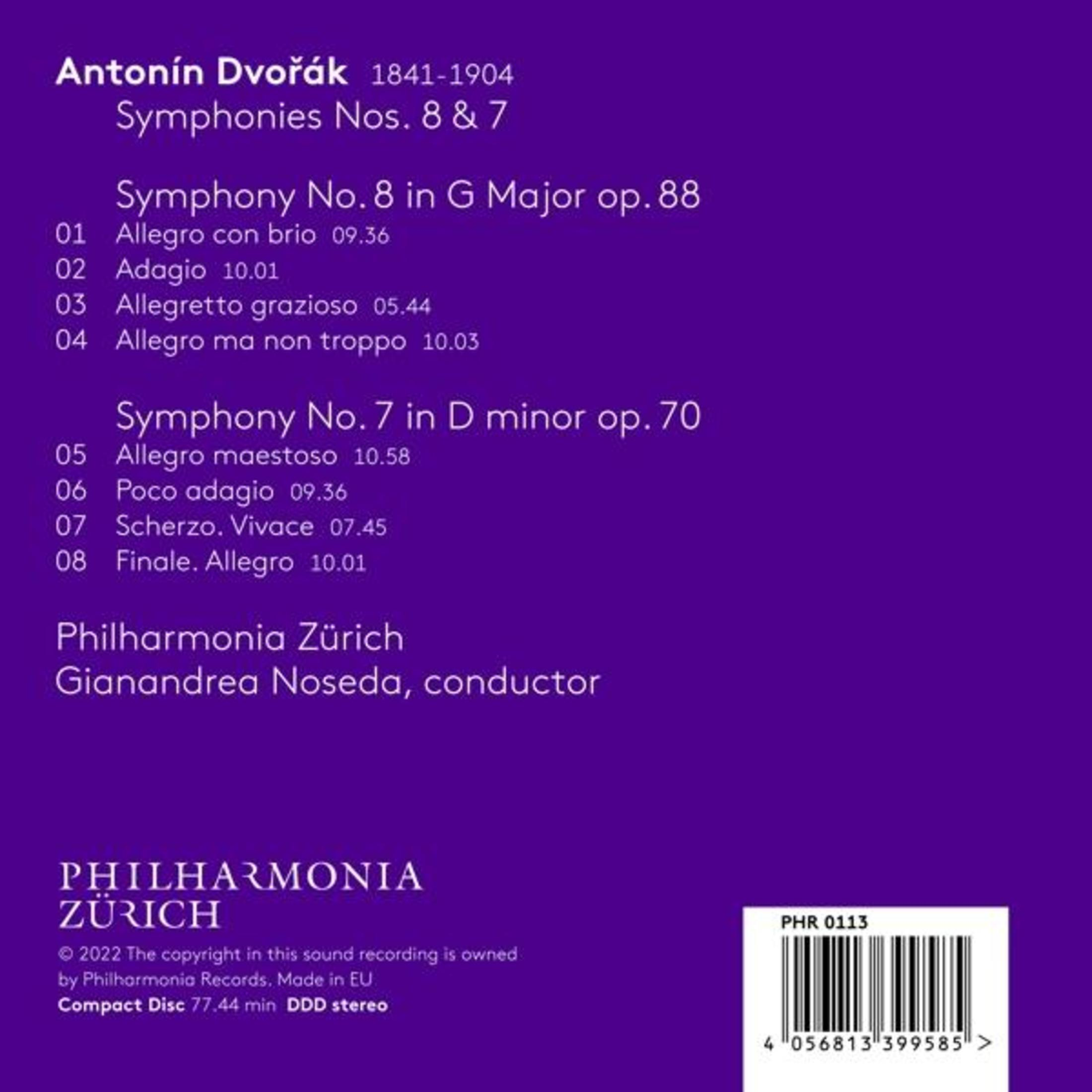 Achterkant van een album met een tracklist en credits. Zwart-wit met tekst.