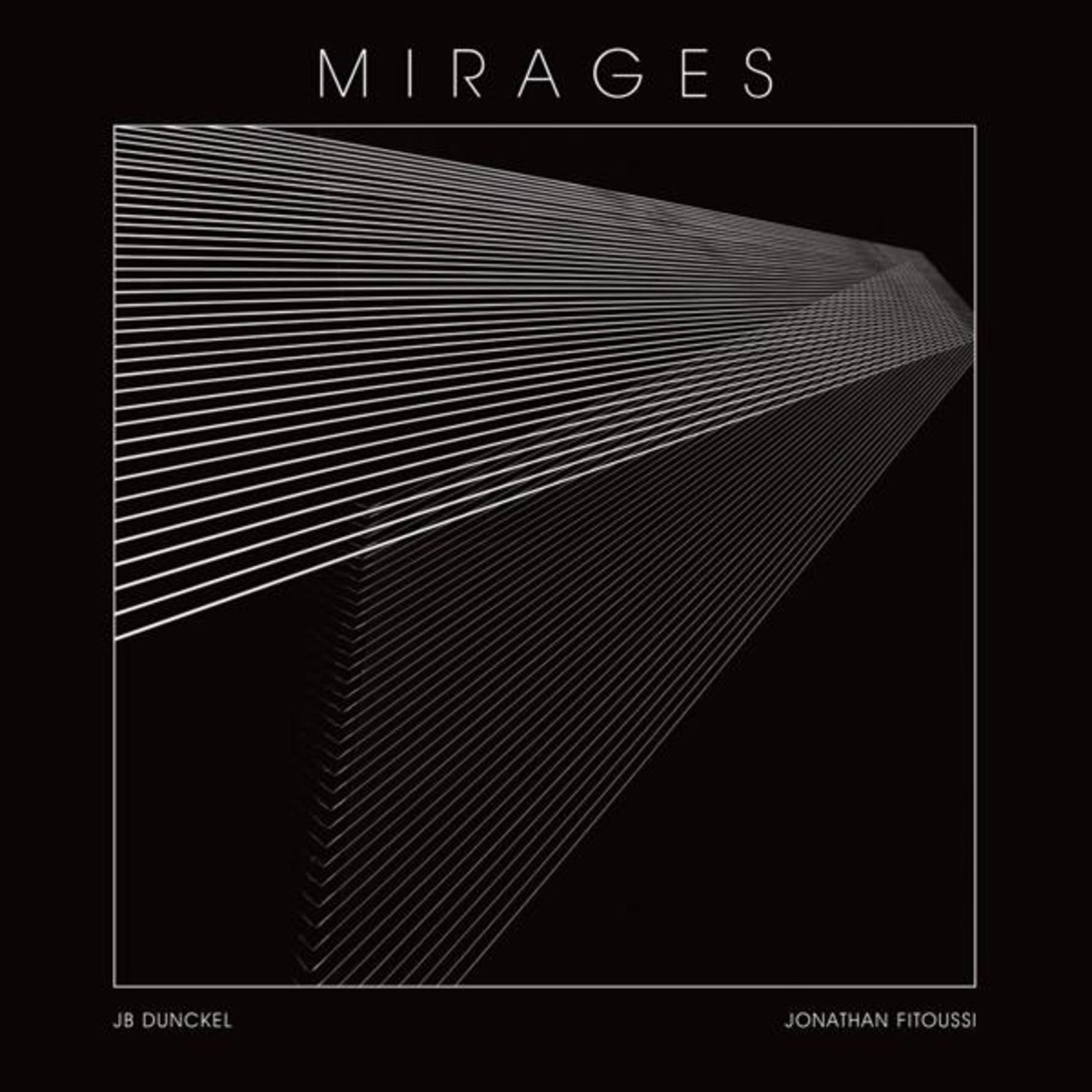 Copertina dell'album con la parola 'Mirages' e un design astratto di linee.