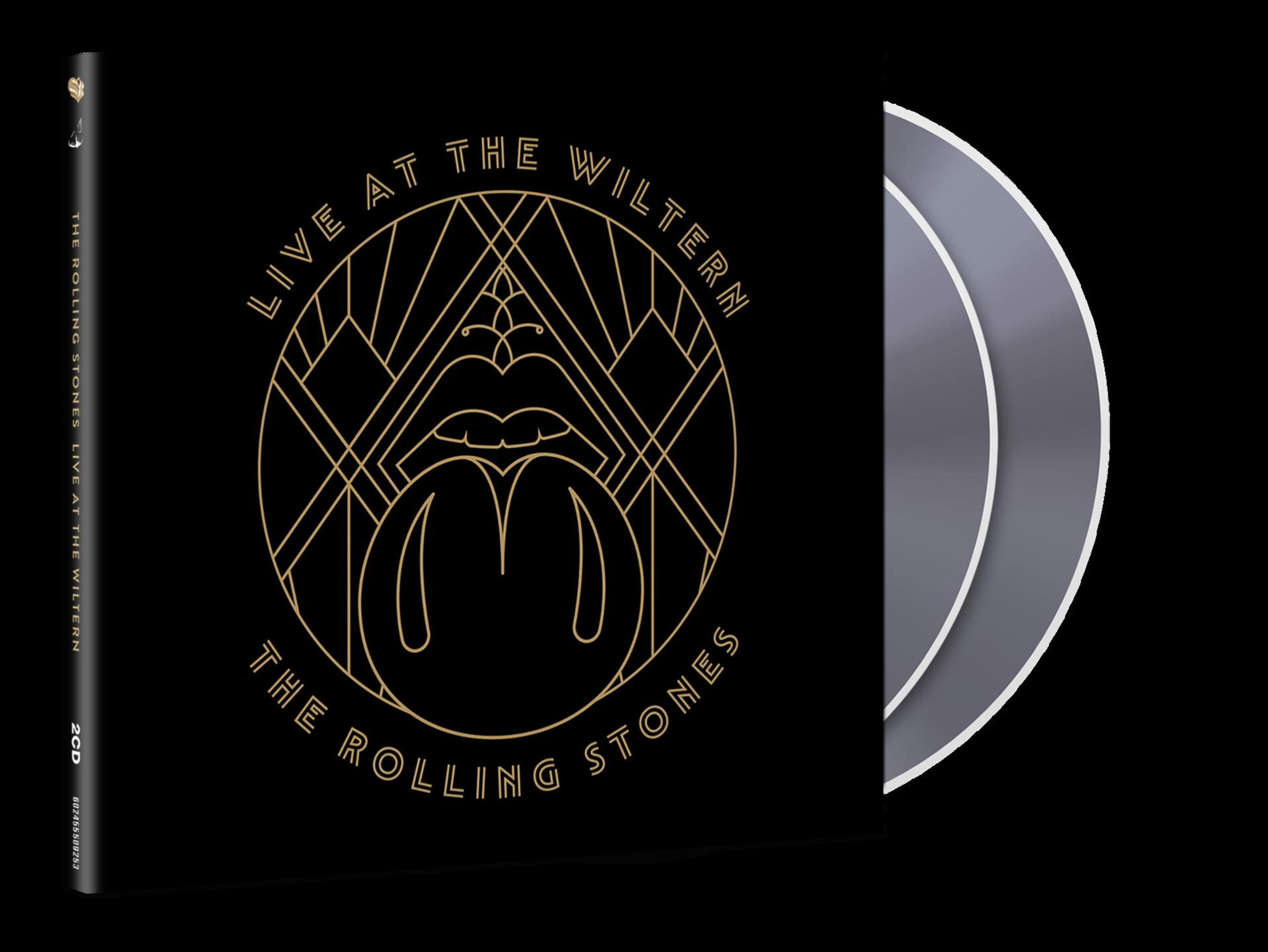 Copertina del CD nera con il logo dei Rolling Stones. Sono visibili due CD.