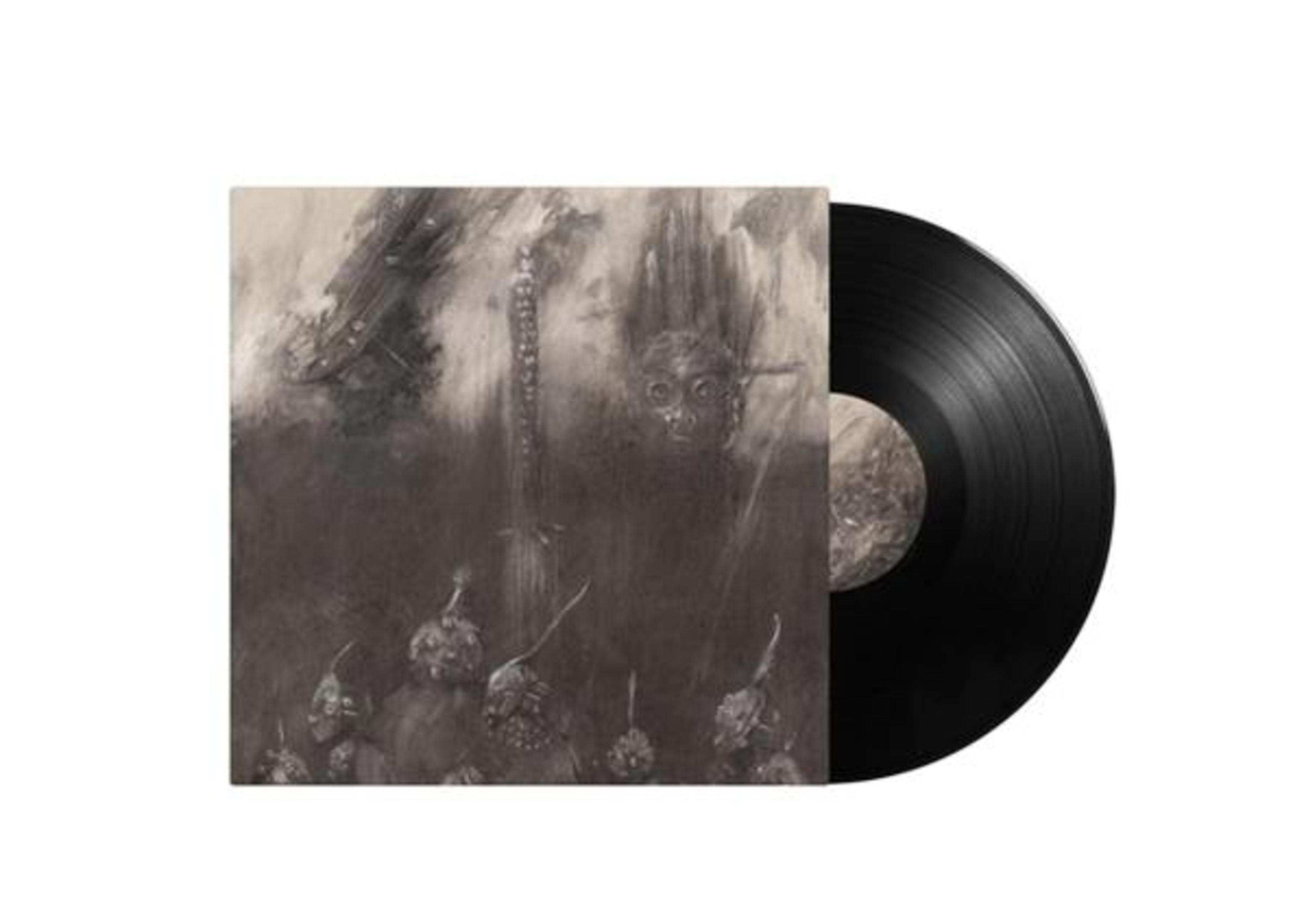 Copertina dell'album con un'illustrazione di una scena oscura e astratta. Un disco in vinile nero è sul lato destro.