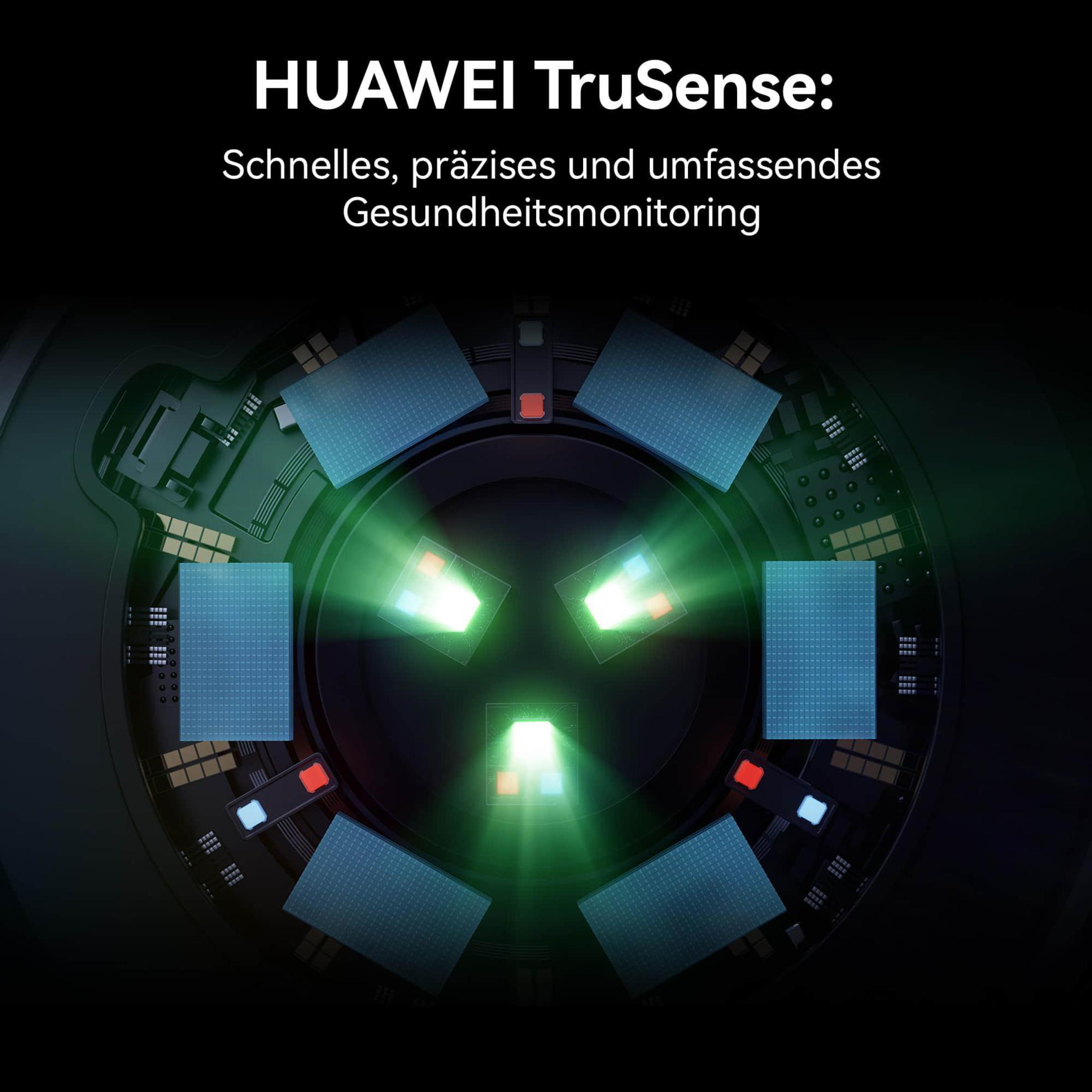 Zbliżenie zegarka z tekstem i komponentami technicznymi. Widoczne zielone i niebieskie elementy świetlne.