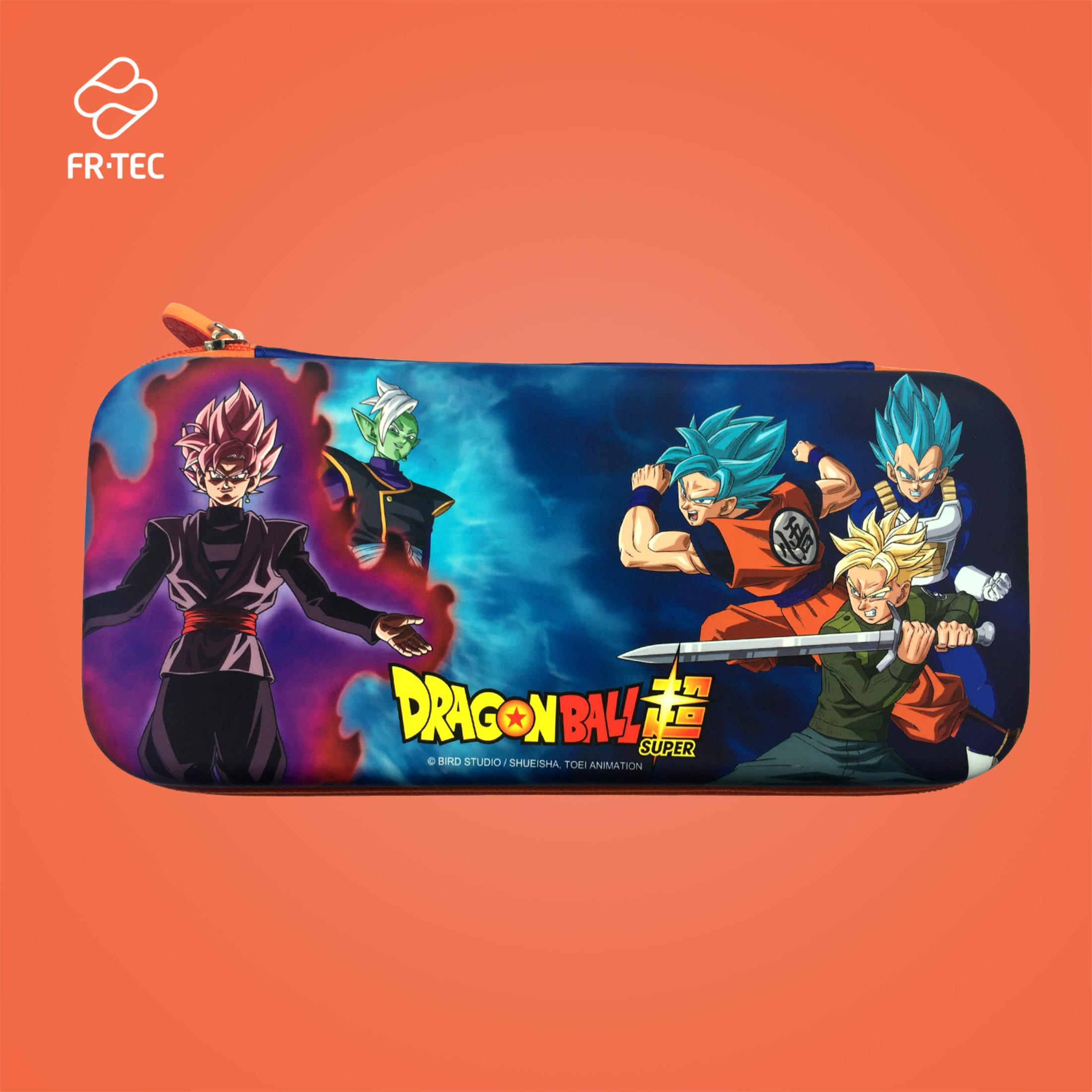Astuccio di Dragon Ball Super con più personaggi e logo.