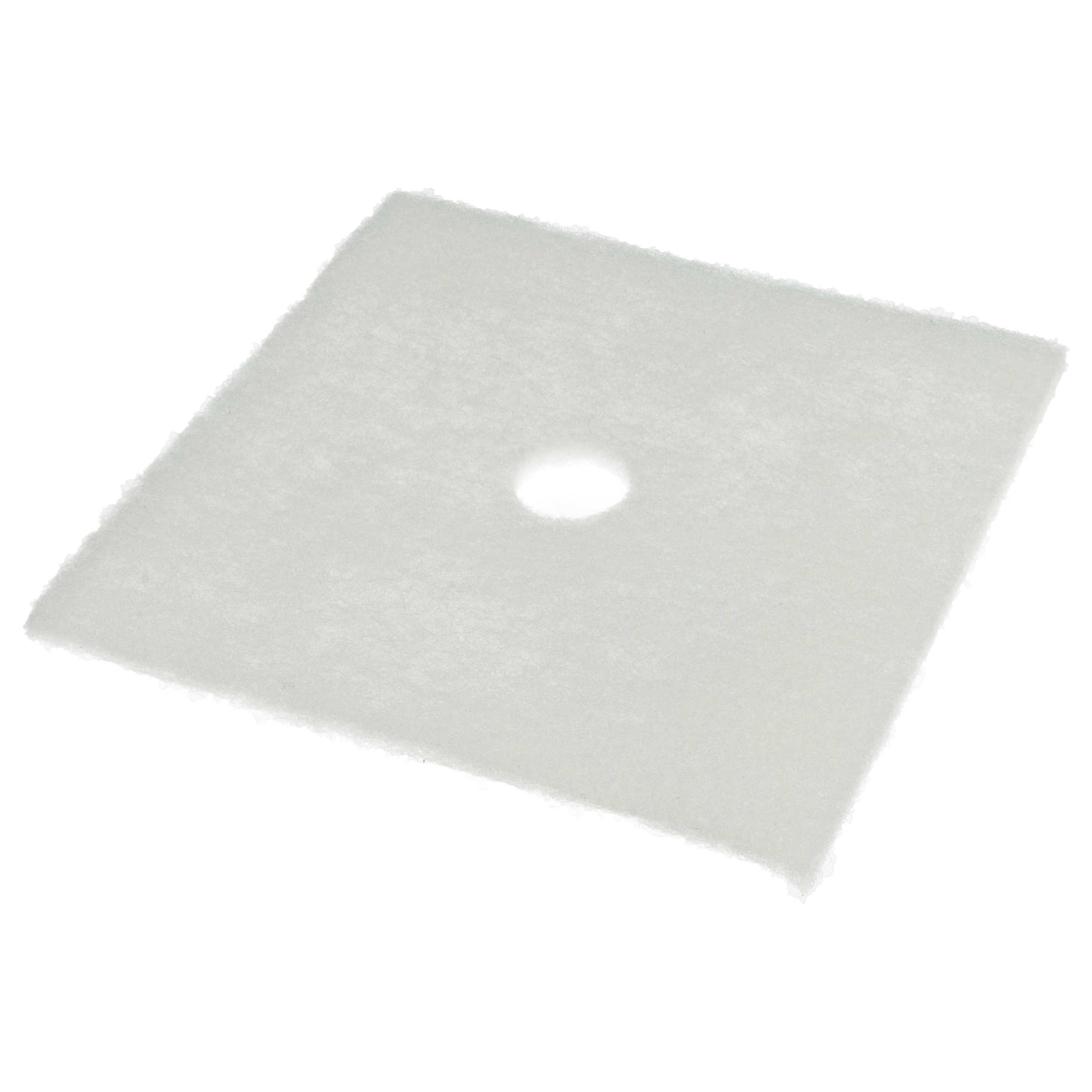 Quadratischer, weißer Luftfilter mit zentralem kreisförmigen Loch.
