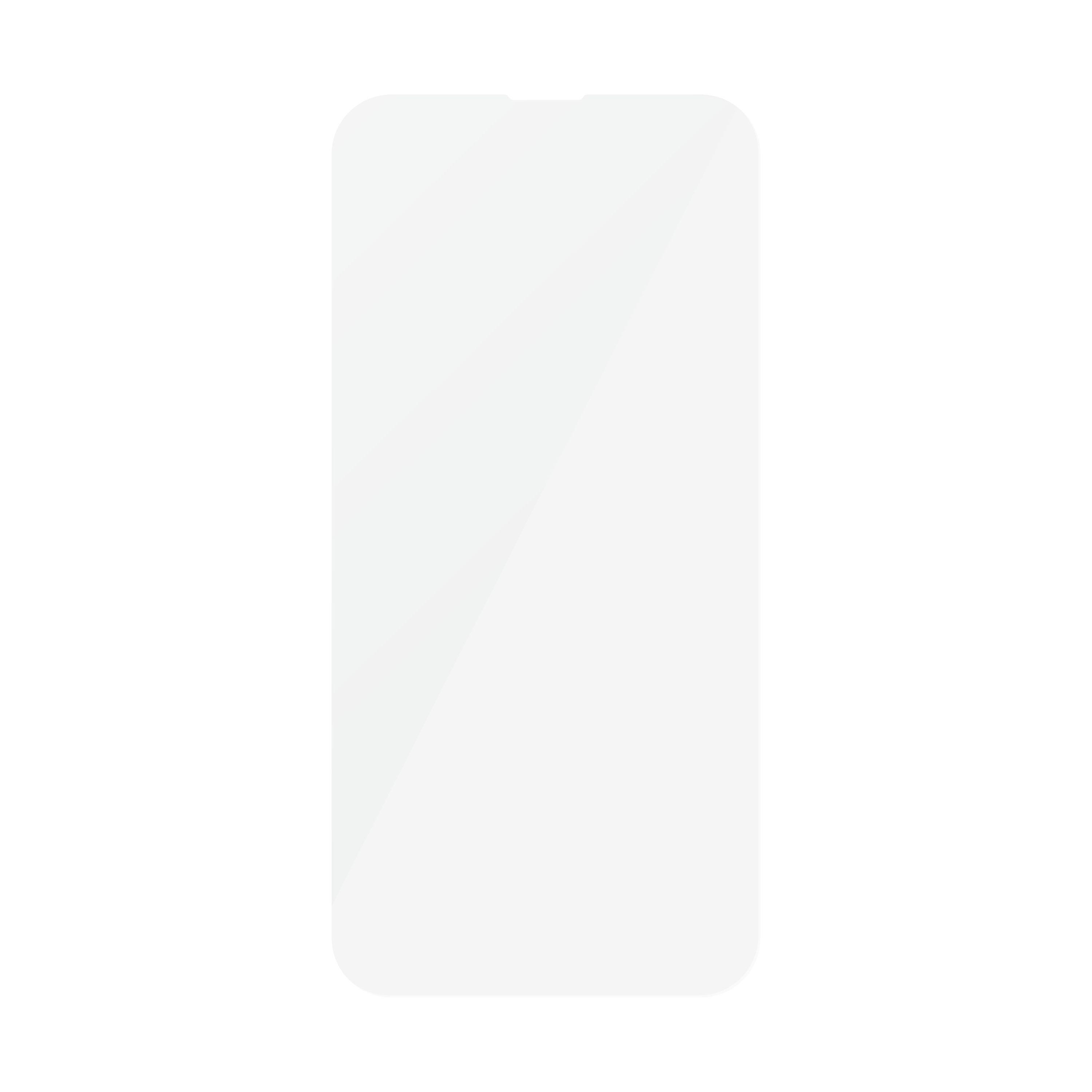 Protezione schermo trasparente per smartphone su sfondo bianco.