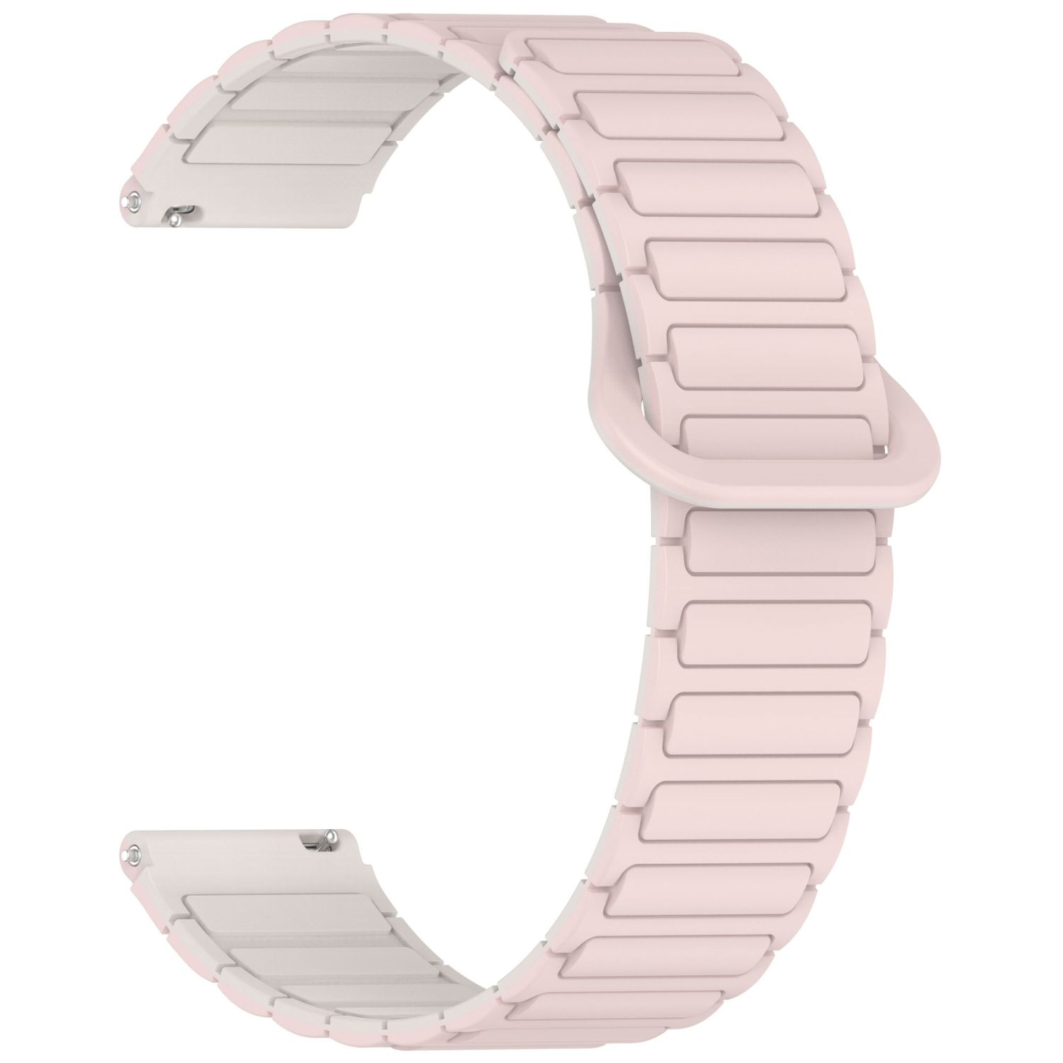 Rosa Uhrenarmband, rechteckige Glieder, magnetischer Verschluss.