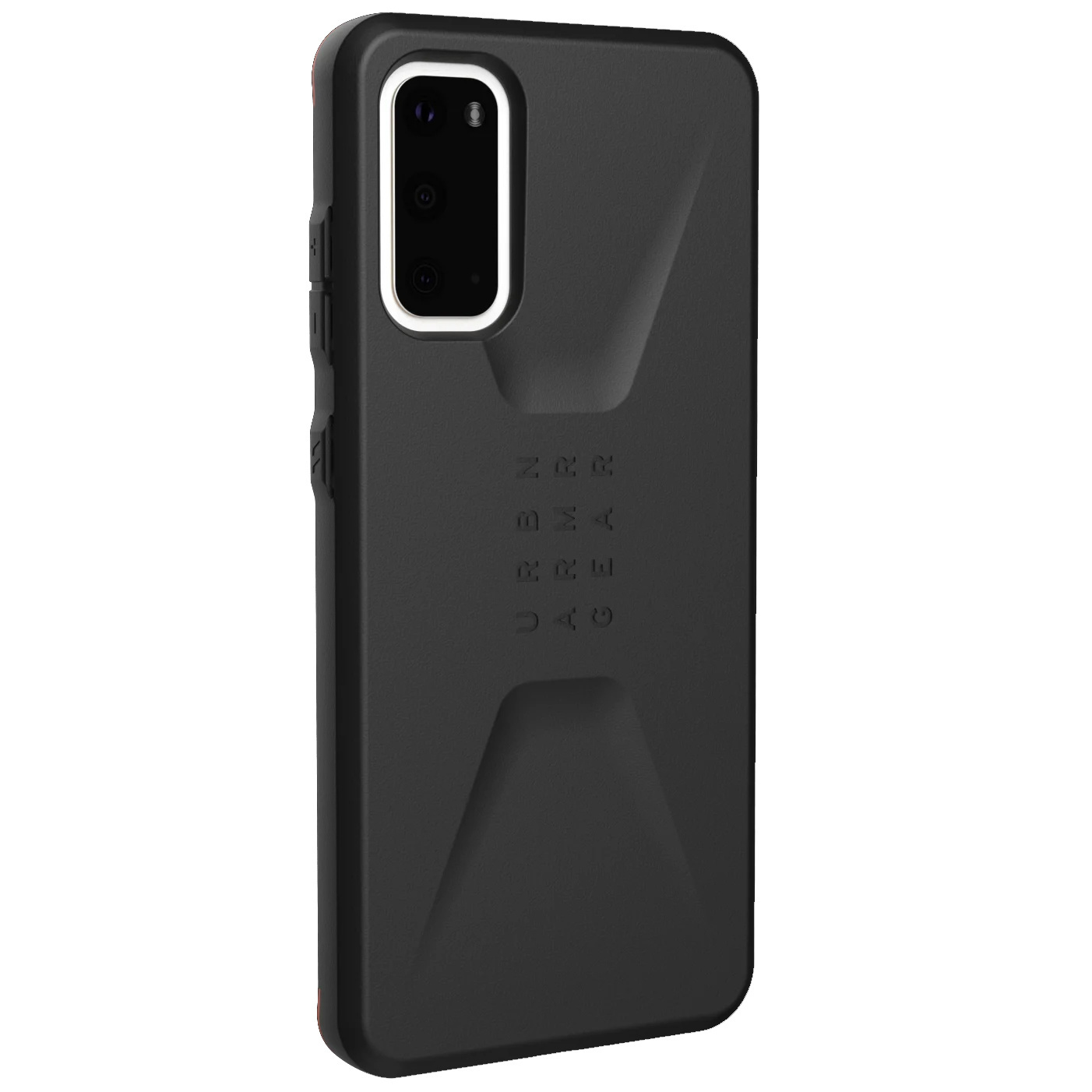 Een zwarte telefoonhoes met een textuurontwerp en de merknaam 'URBAN ARMOR GEAR' zichtbaar.