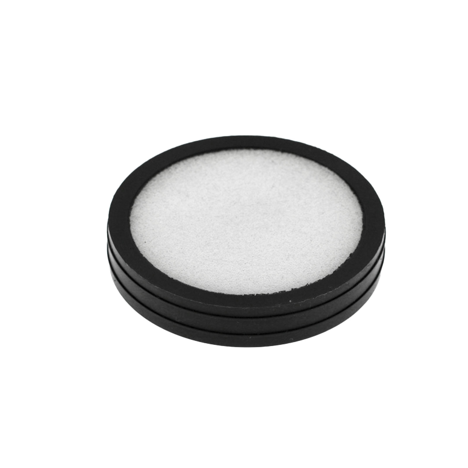 Schwarzer Filter für eine Linse, mit einem weißen kreisförmigen Filter im Inneren.