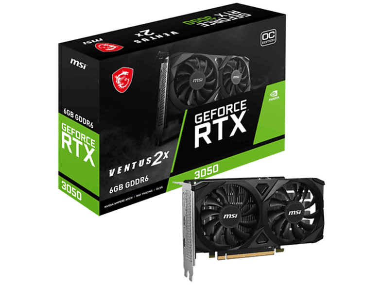 MSI GeForce RTX 3050 VENTUS 2X E 6G OC (NVIDIA, Grafikkarte)