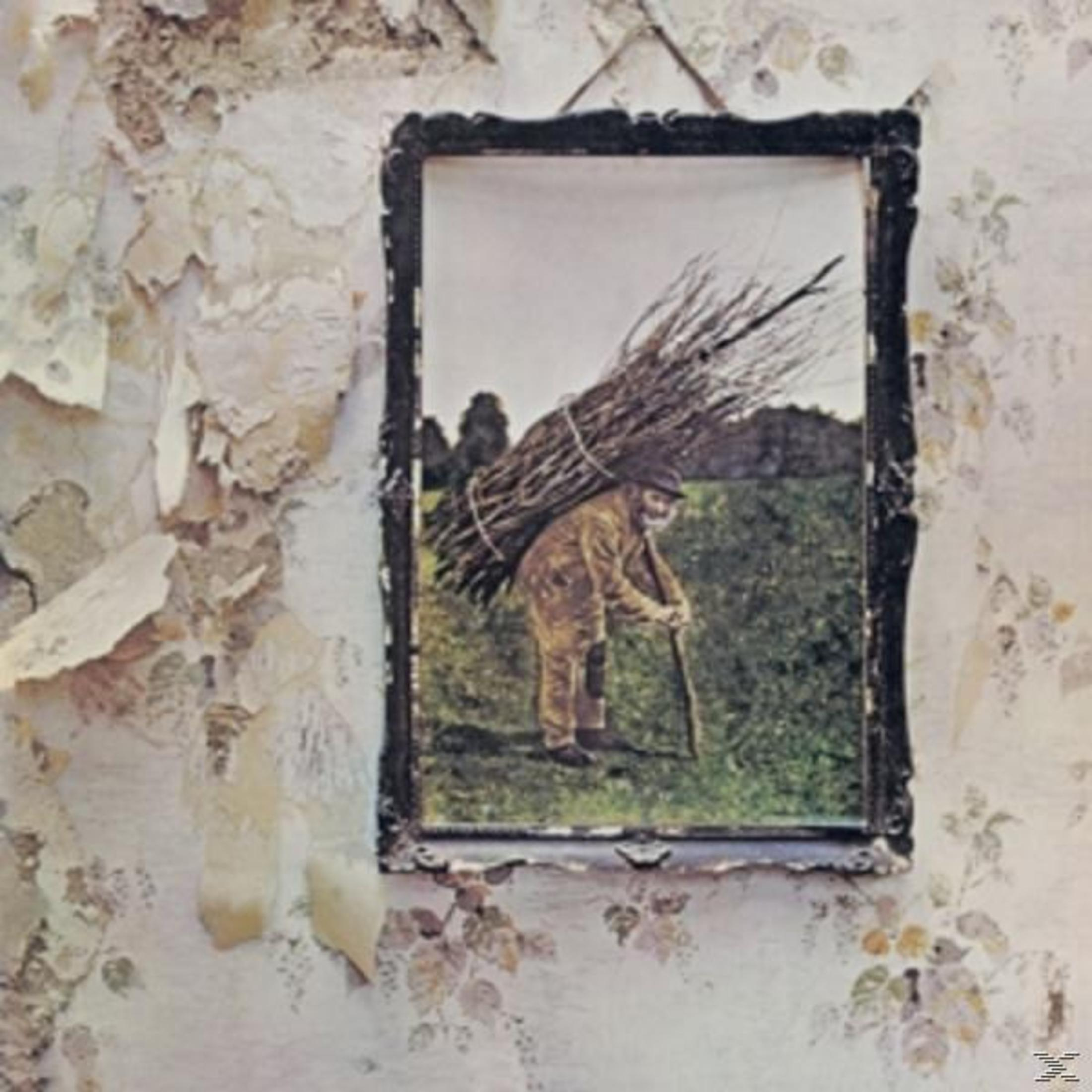 Copertina dell'album: Un uomo trasporta un fascio di bastoni. Immagine incorniciata su un muro con carta da parati scrostata.