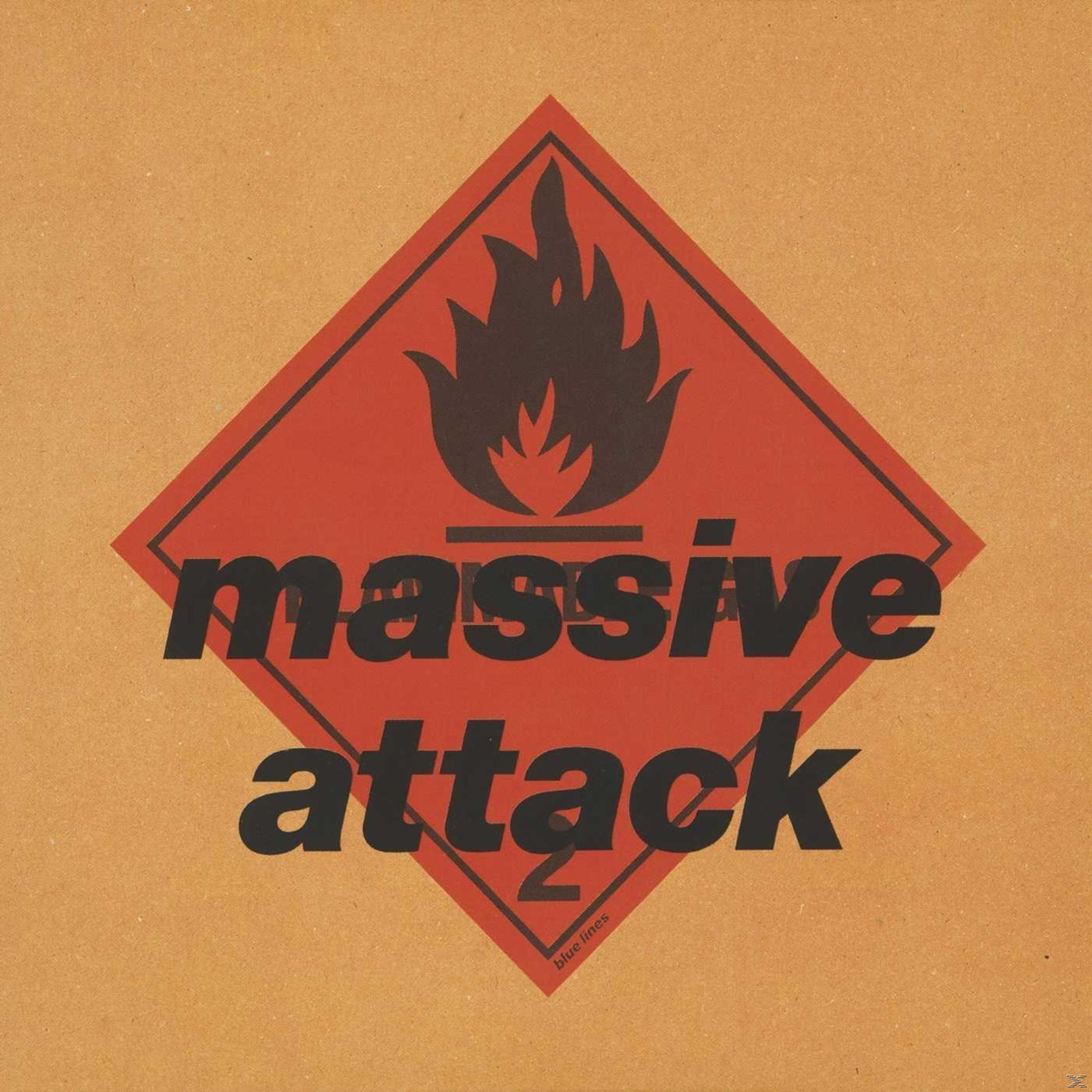 Copertina dell'album con un diamante rosso contenente una fiamma nera e le parole 'massive attack' in nero.