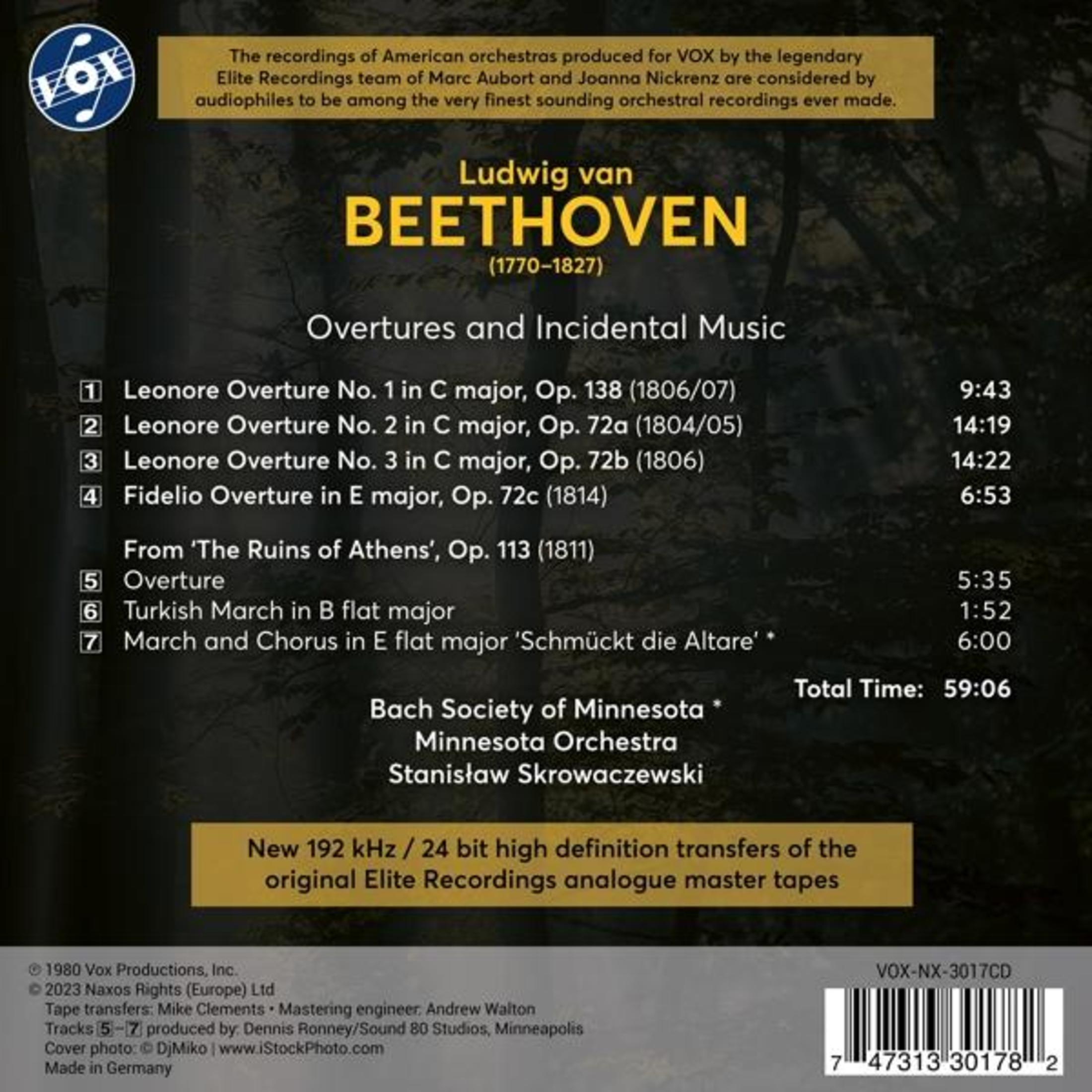 Retro dell'album: Elenco dei brani di un album di Beethoven. Presenta un elenco dei brani, i crediti e l'artwork dell'album.