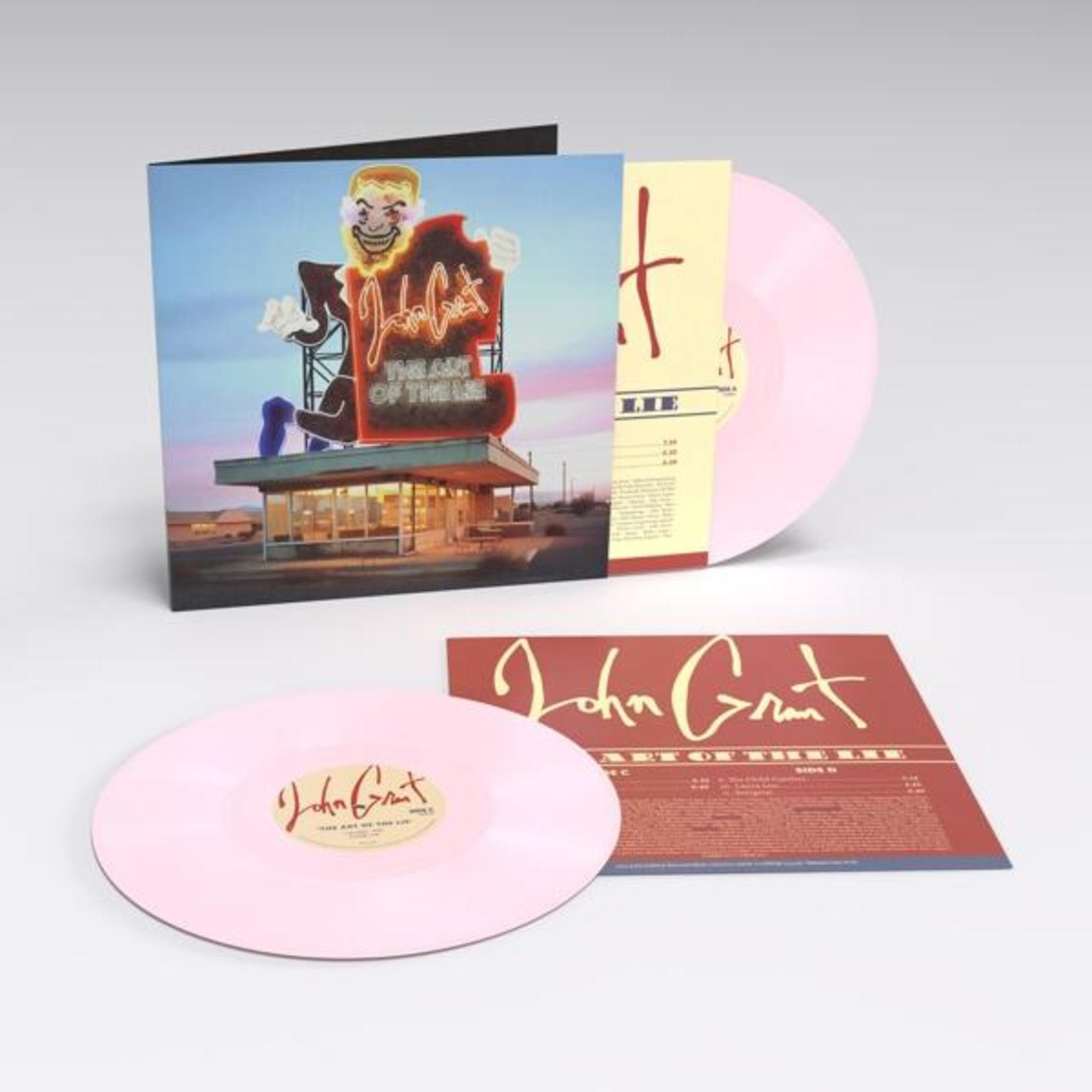 Copertina dell'album: Vinile rosa, grafica con insegna al neon e un edificio. Titolo: John Grant.