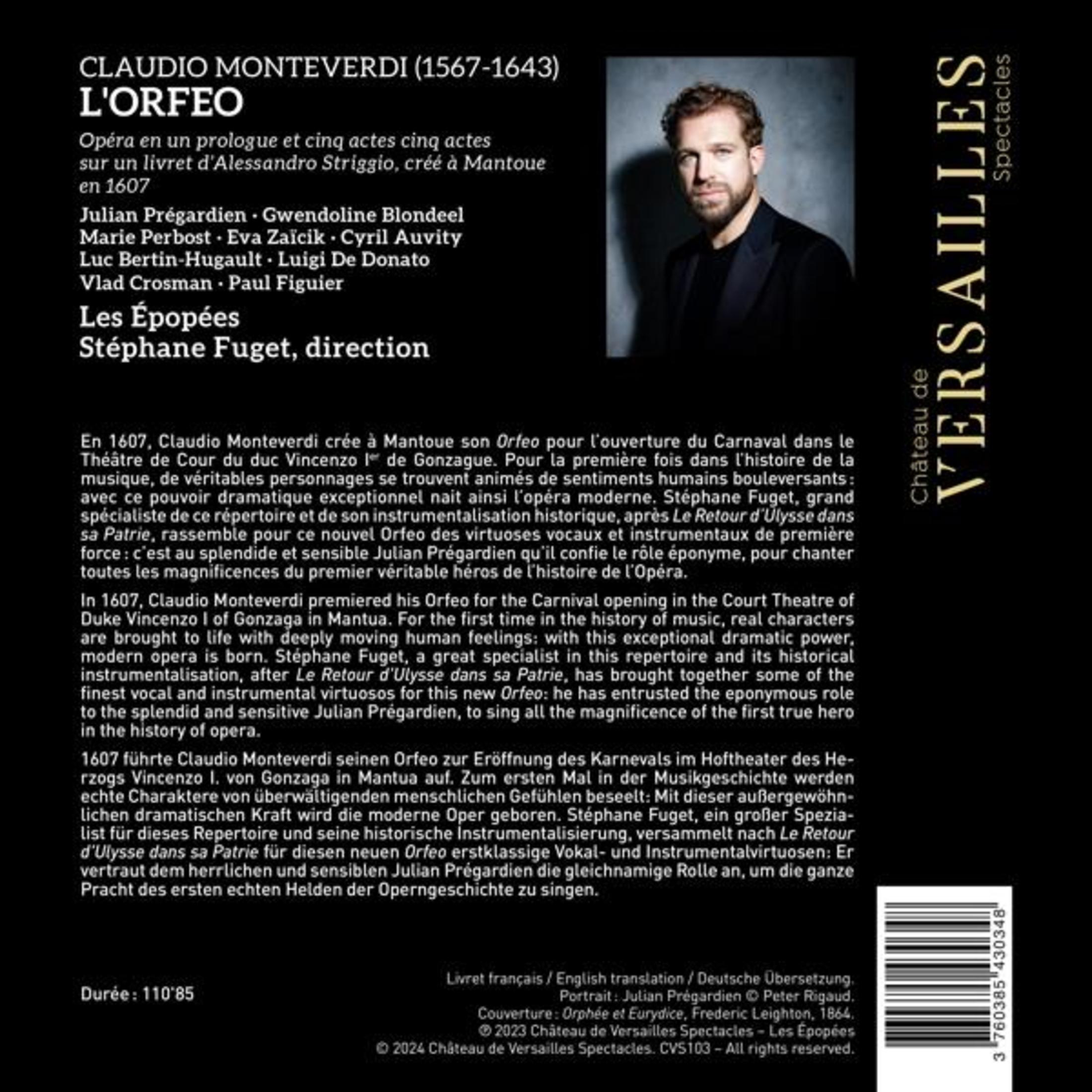 Portada del libro con un retrato de un hombre y texto sobre ópera en francés.