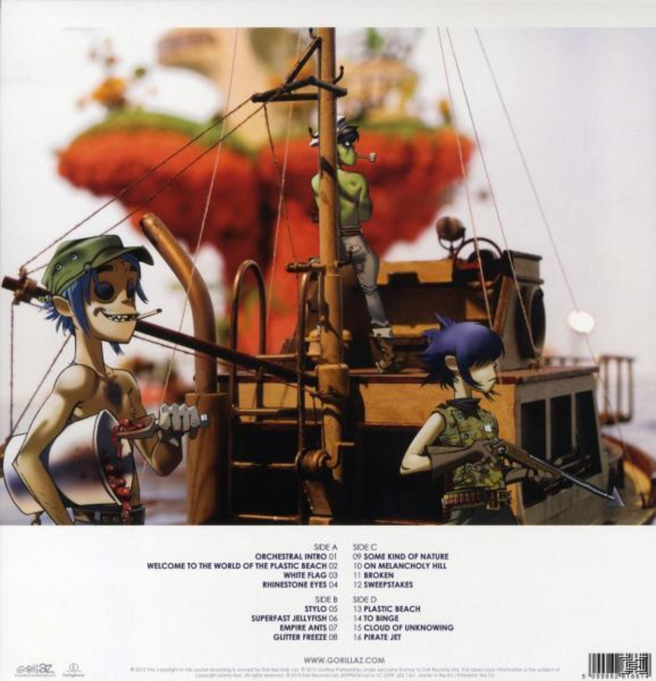 Copertina dell'album con personaggi dei cartoni animati su una barca. Lo sfondo mostra un'isola tropicale.
