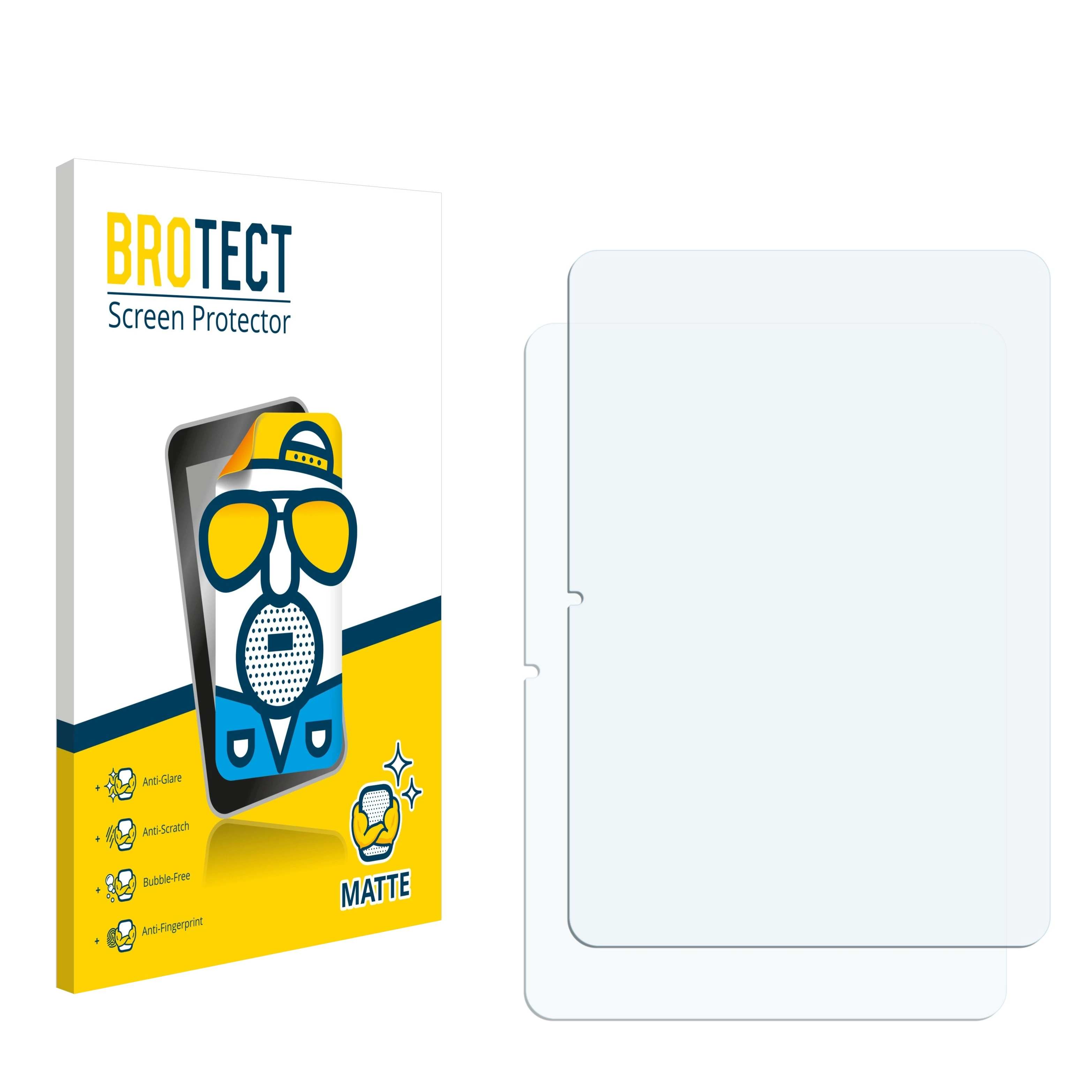 Displayschutzfolien-Box und -Schutzfolien. Box zeigt ein Telefon mit Aufkleber. Schutzfolien sind klar.