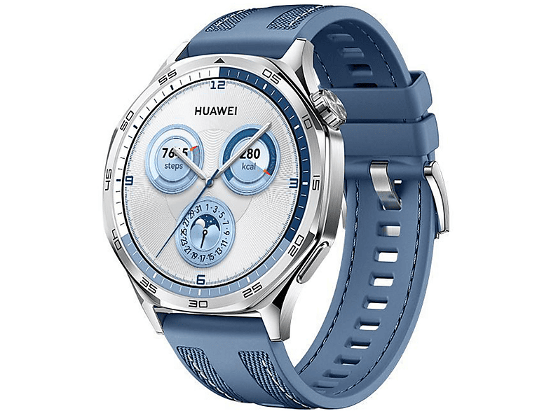 HUAWEI WATCH GT5 46MM (VILI-B19W) BLUE Smartwatch Edelstahl Nylon, 140-210 mm, Blue