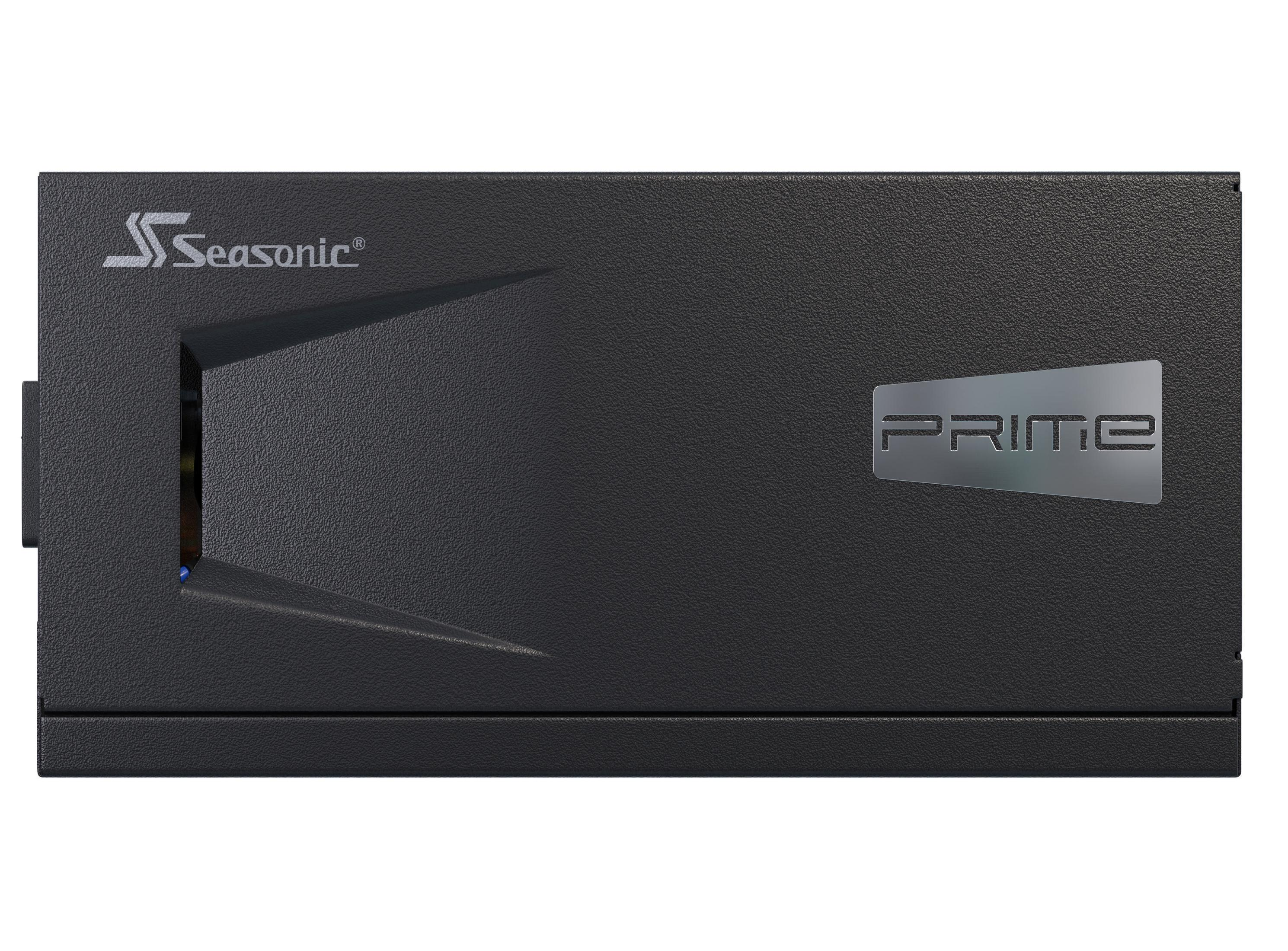 Alimentatore Seasonic Prime nero con il logo Prime.