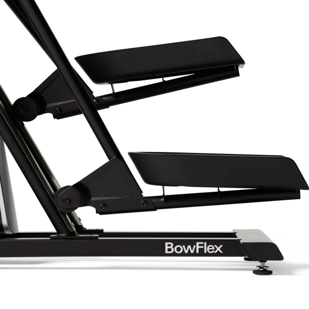 Schwarze Bowflex Stepper Maschine, Nahaufnahme der Stufen.