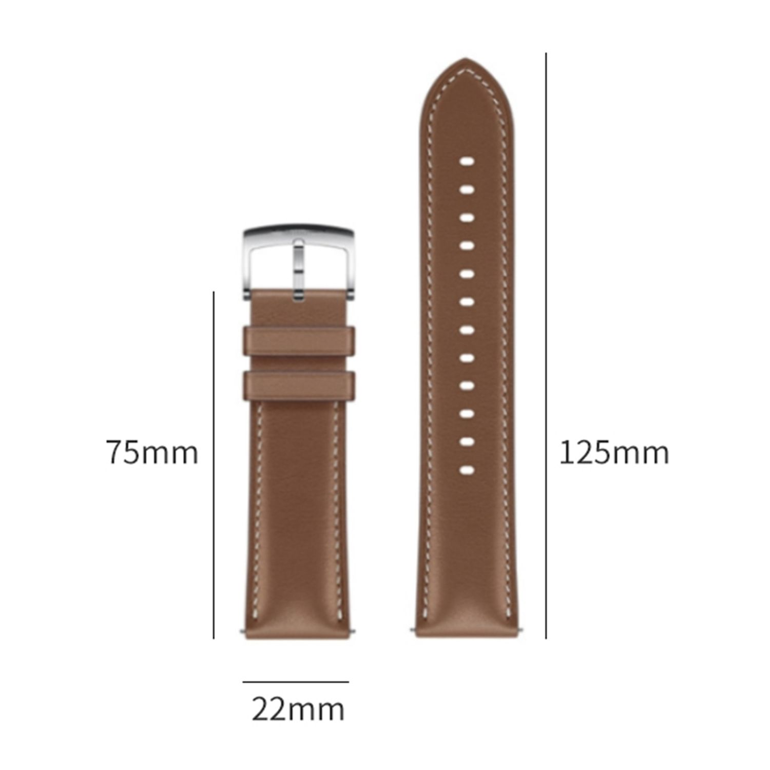 Leder-Armbänder, braun, mit Maßen: 75 mm x 22 mm, 125 mm.