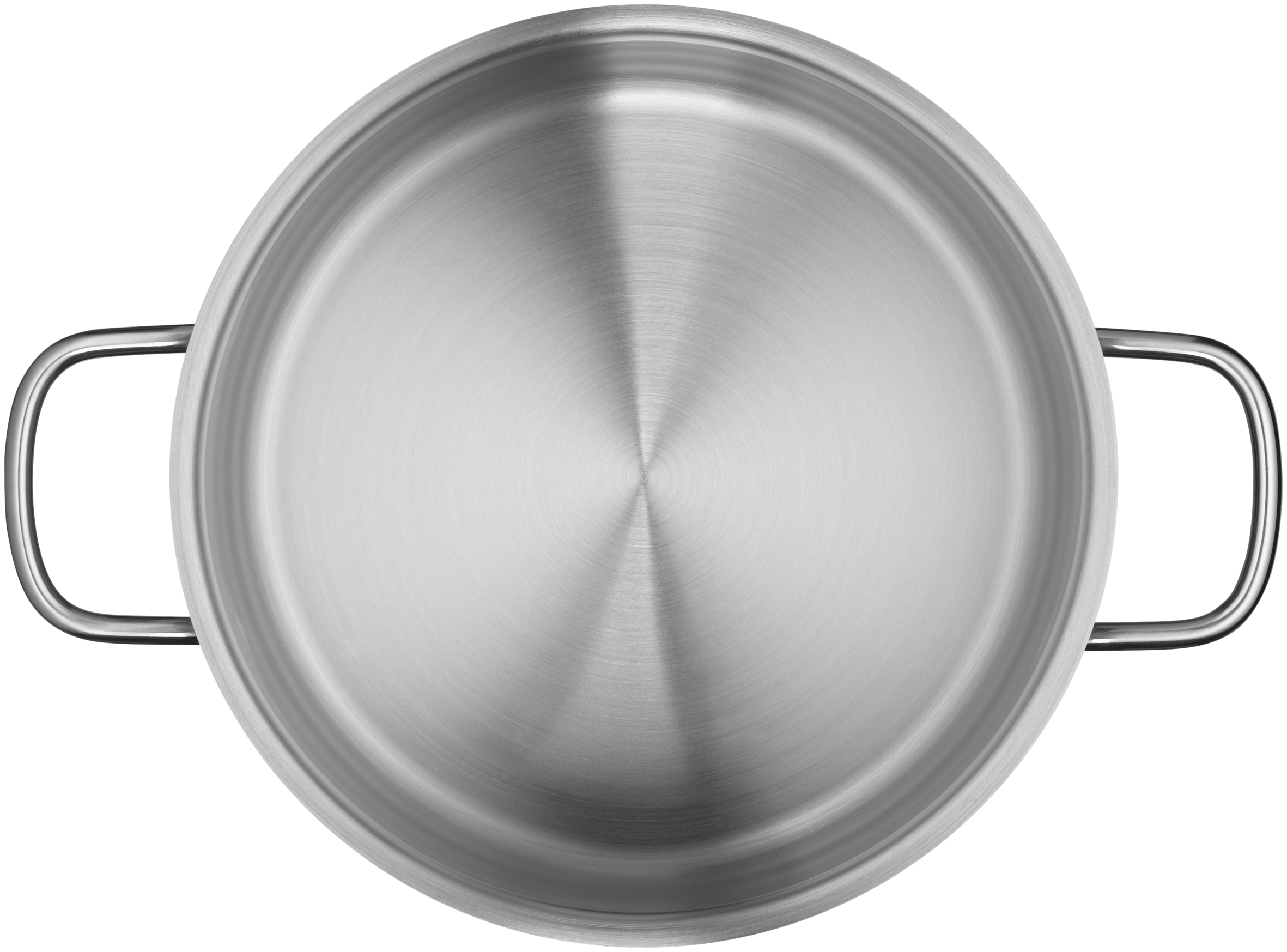 Kochtopf aus Edelstahl. Die Innenseite ist glänzend.