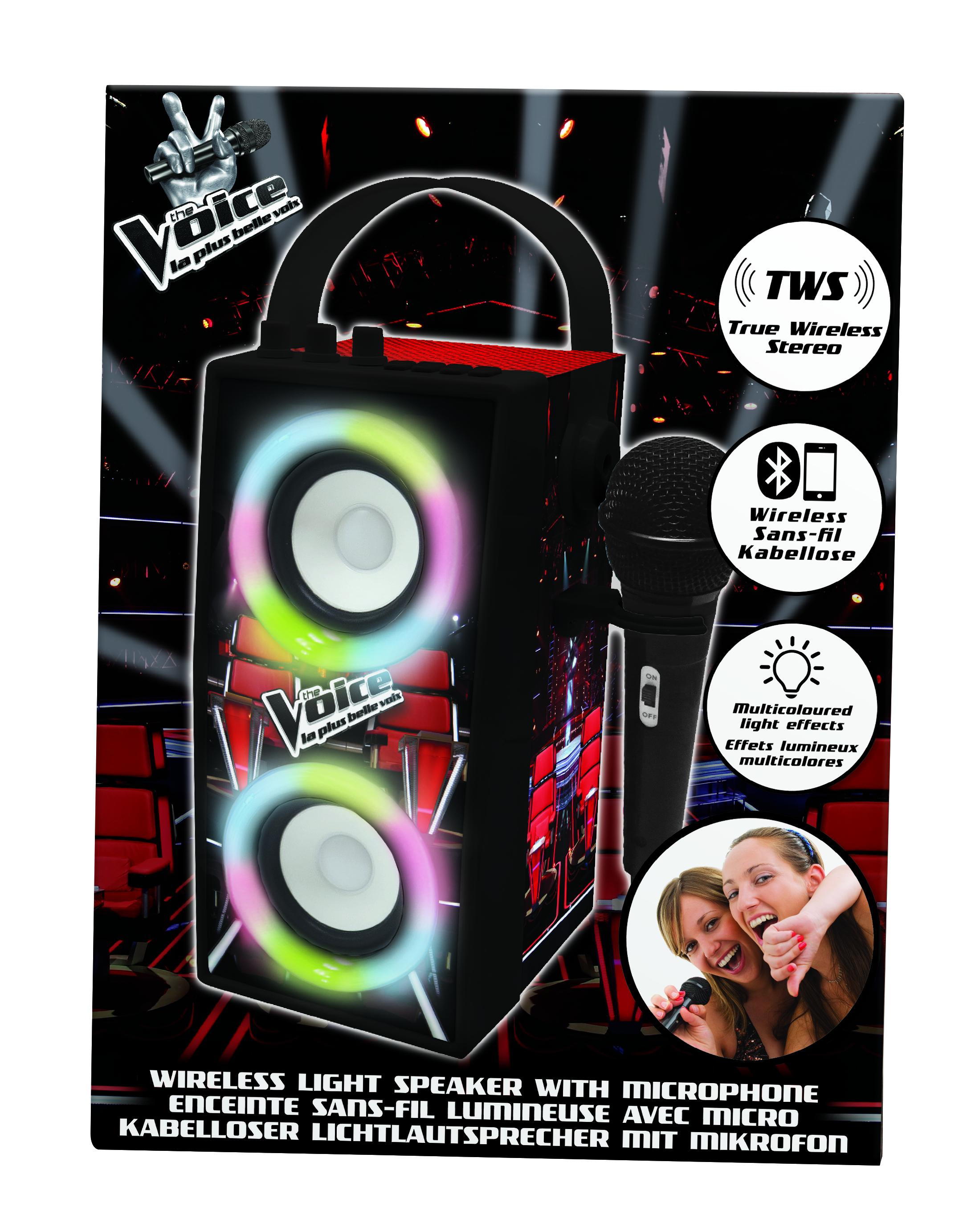 Altavoz de luz inalámbrico con micrófono. Luces multicolores, inalámbrico y estéreo TWS.