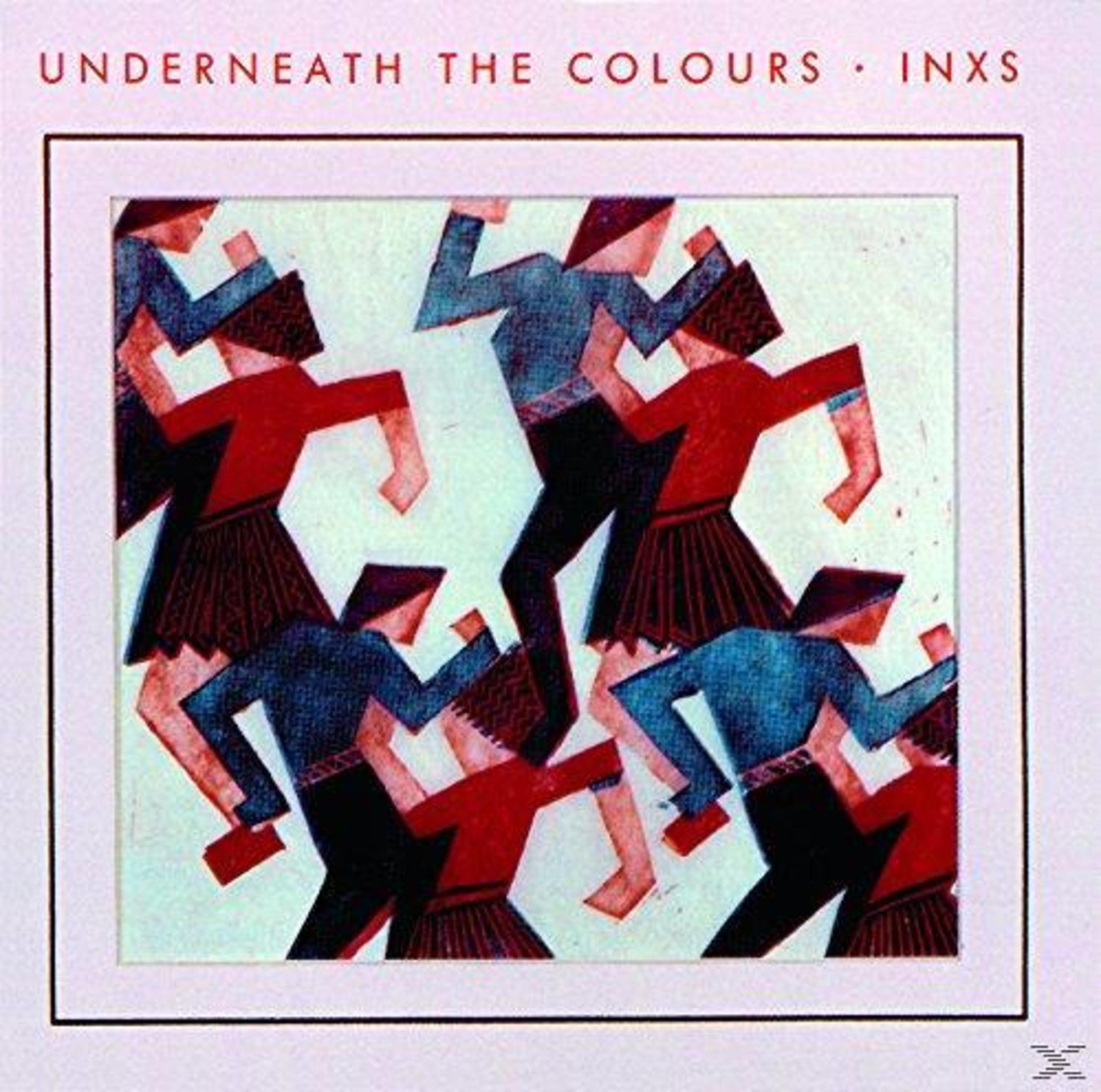 Pochette d'album avec des personnages dansant. Œuvre colorée, bordure blanche, fond noir.