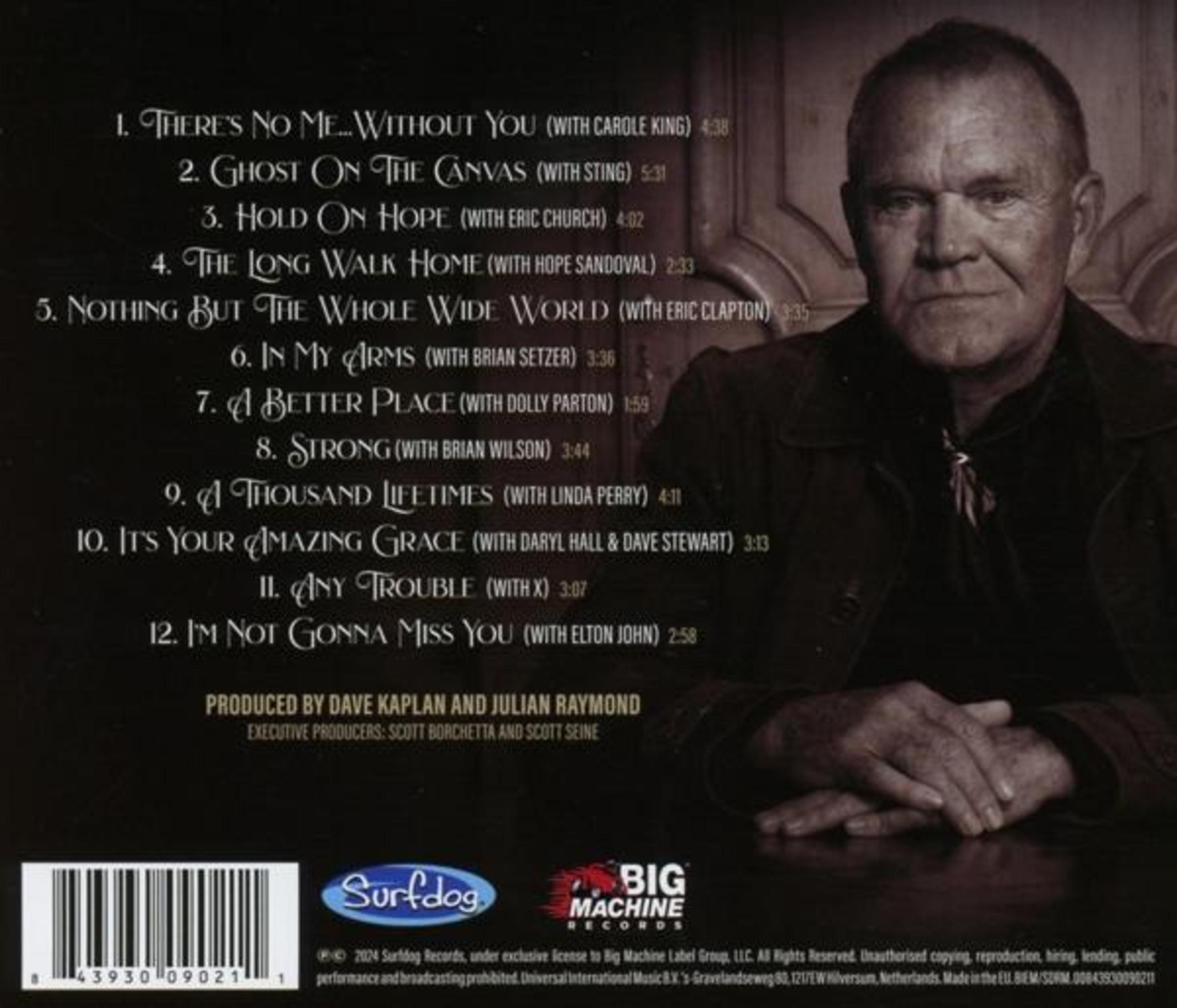 Albumcover mit Schwarzweißfoto eines Mannes. Trackliste mit Songtiteln und Interpreten.