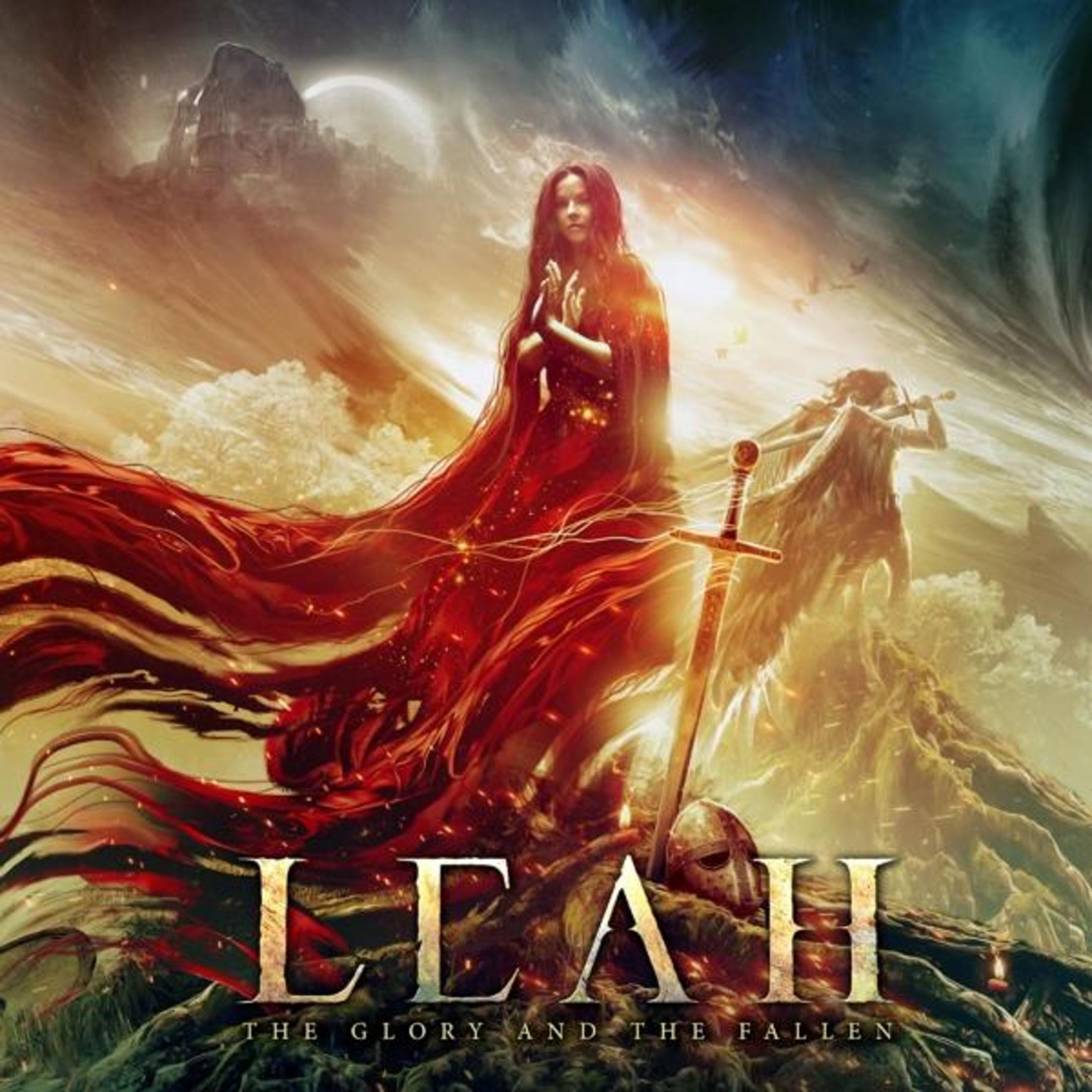 Copertina dell'album con una donna in un abito rosso fluente, una spada e un guerriero.