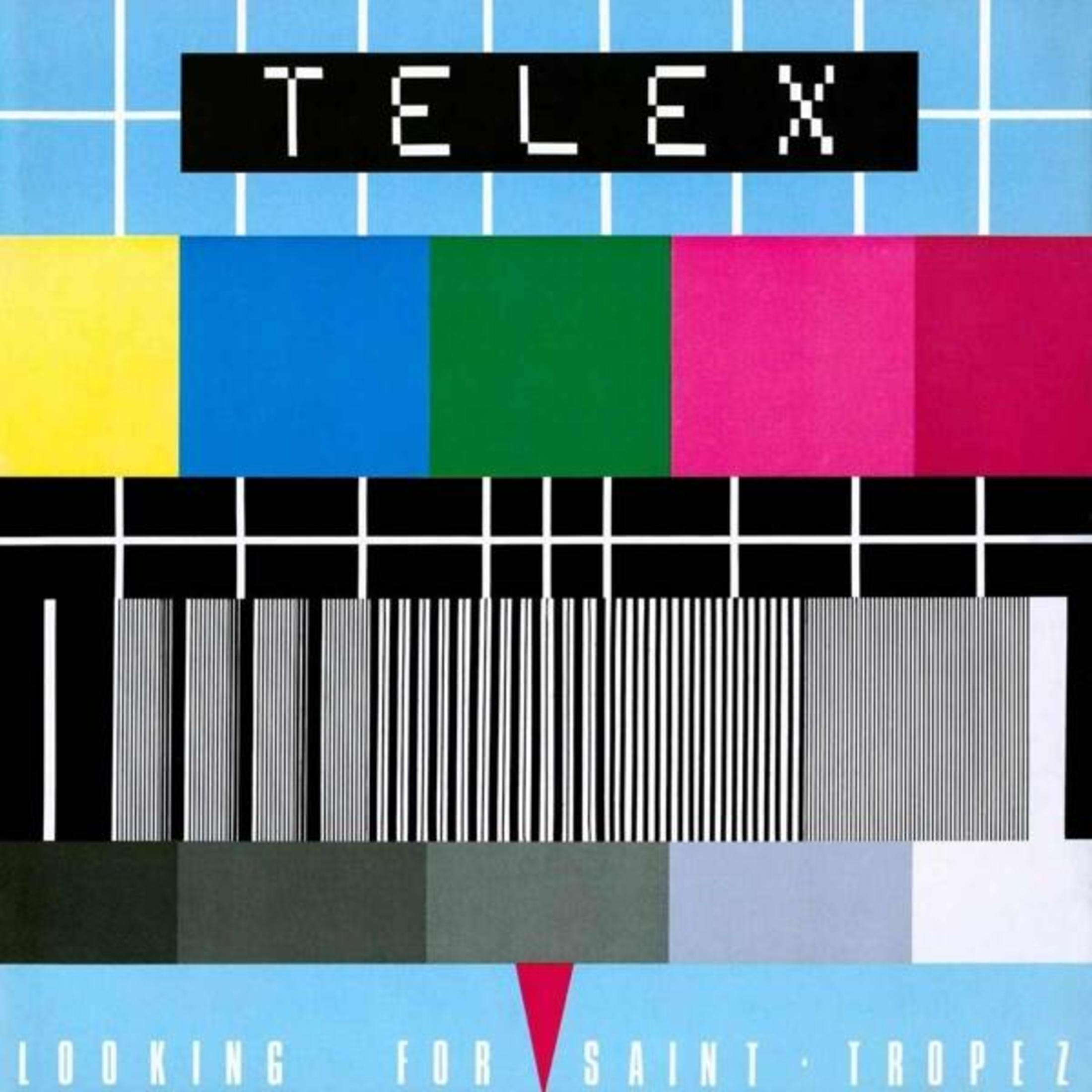 Pochette d'album avec un motif de test coloré. Le mot 'TELEX' est au-dessus du motif.