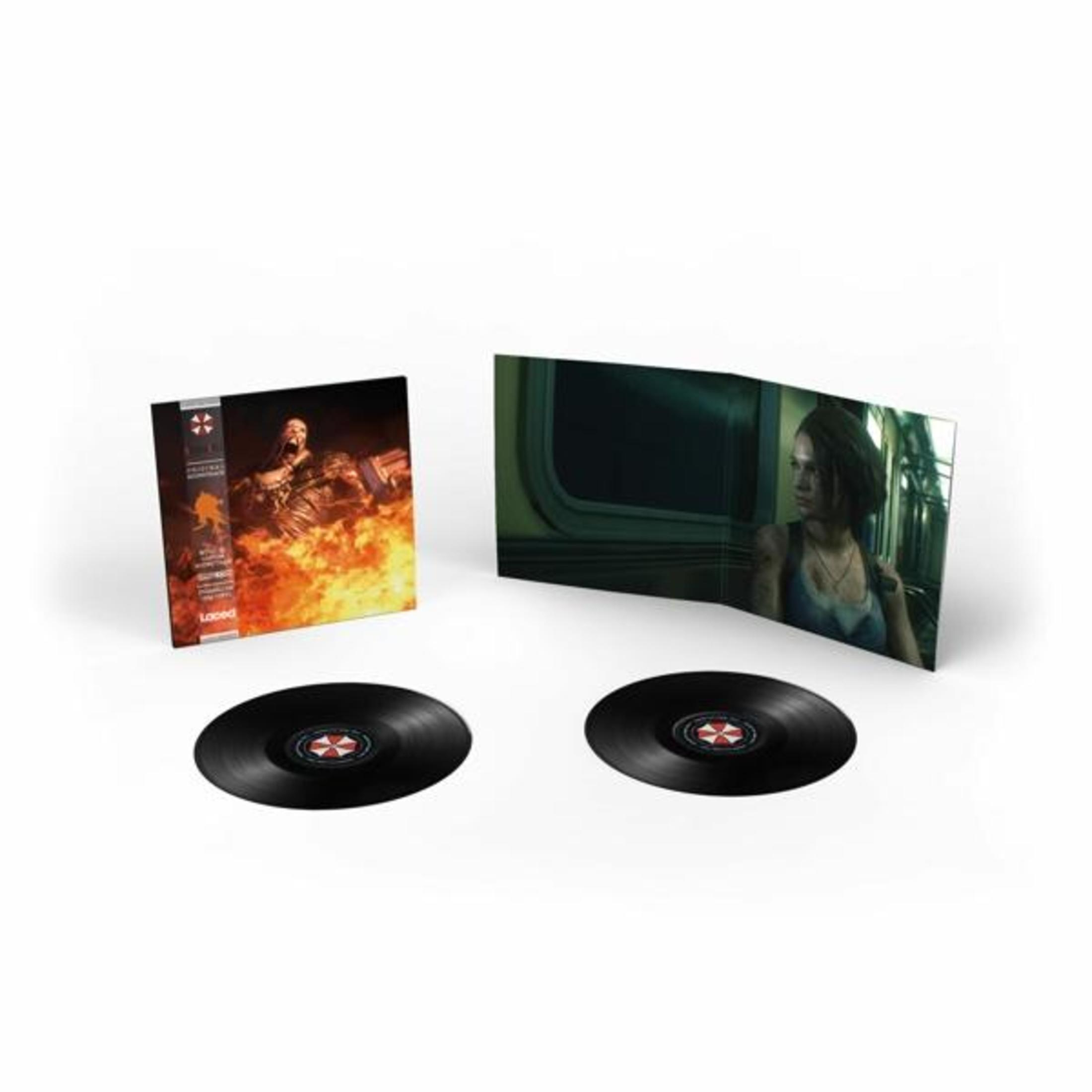 Copertina dell'album. Due dischi in vinile e copertina con l'immagine di una persona in fiamme. Artista: Resident Evil.