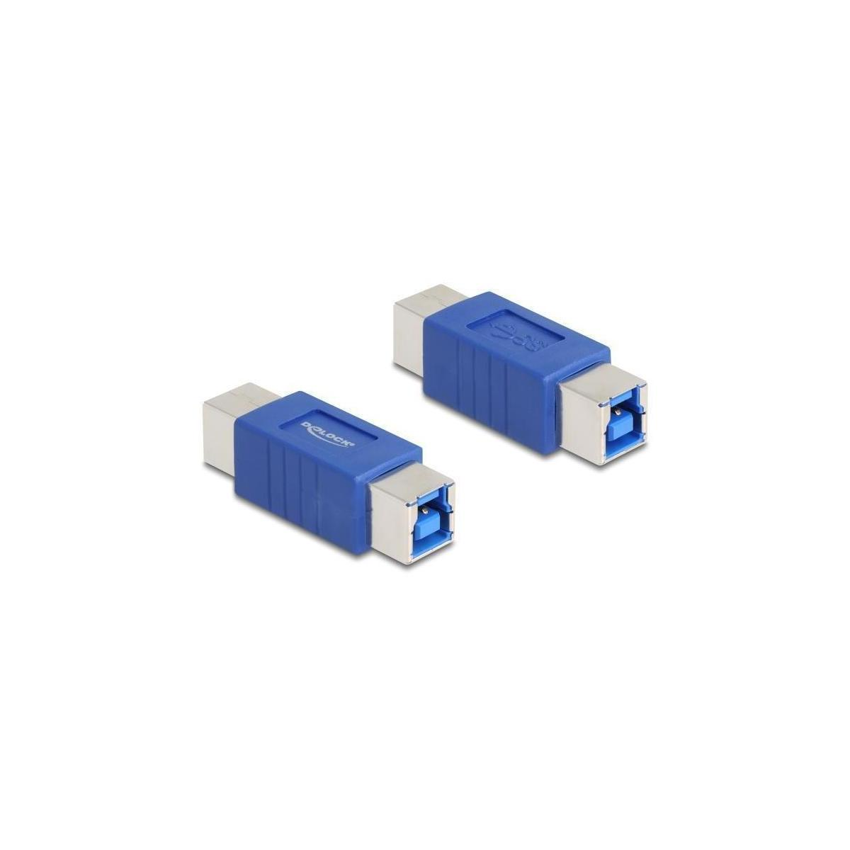 Due adattatori USB blu su una superficie bianca.