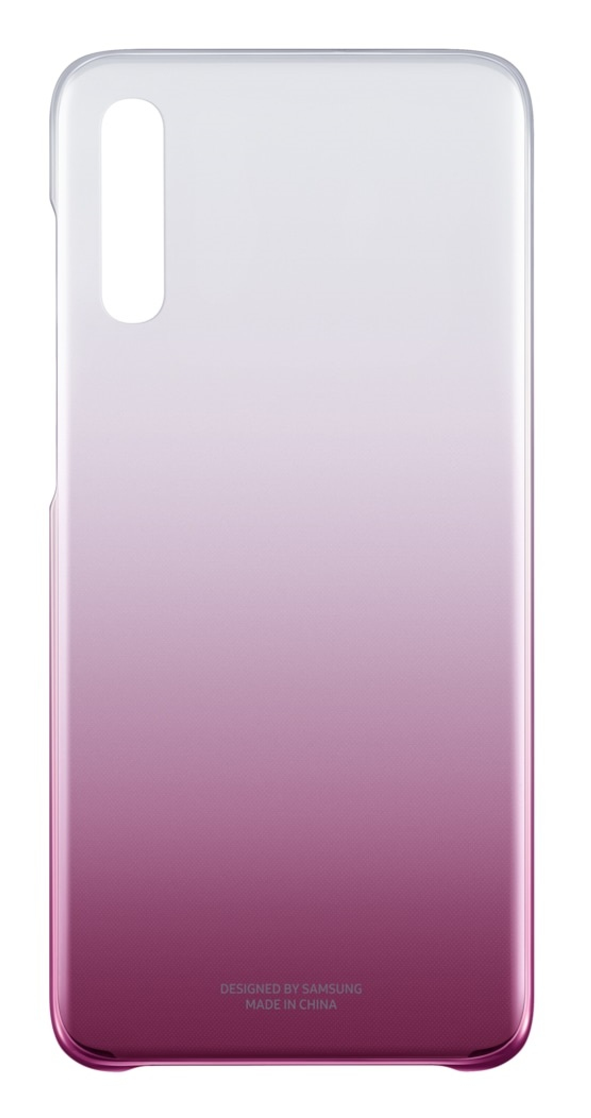 Una funda de teléfono degradada, transparente arriba, rosa oscuro abajo.