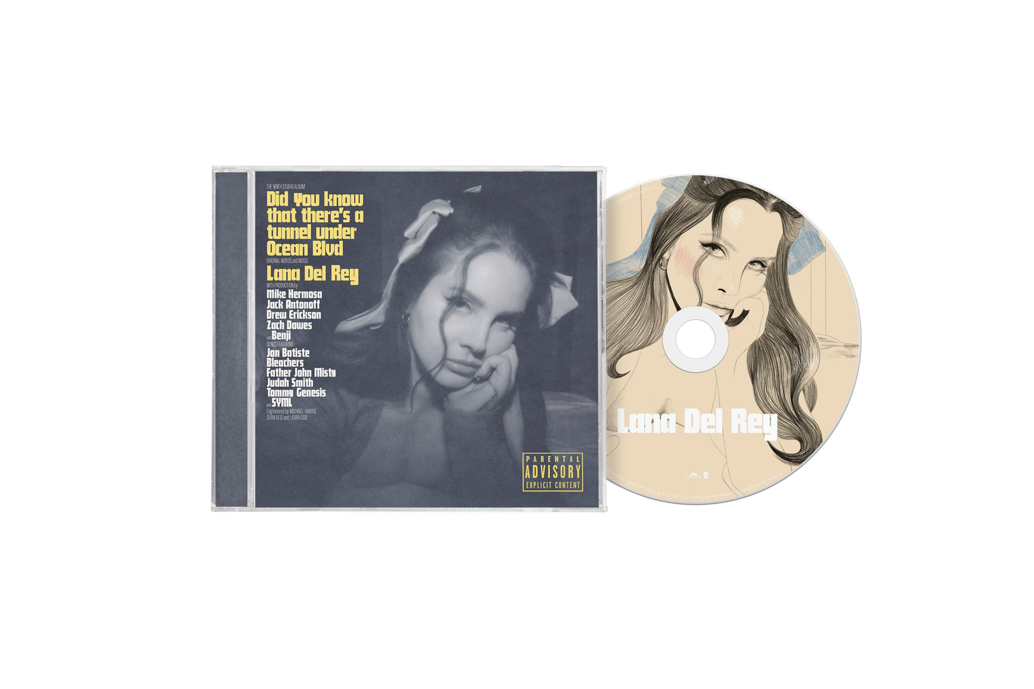 CD-hoes met Lana Del Rey. Een cd staat rechts.