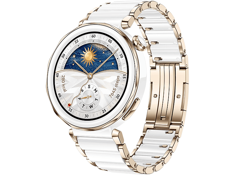 HUAWEI WATCH GT5 PRO 42MM (JANA-B29C) CERAMIC WHITE Smartwatch Keramik Keramik Titanium Armband, 130 mm - 190 mm, Keramik Weiß