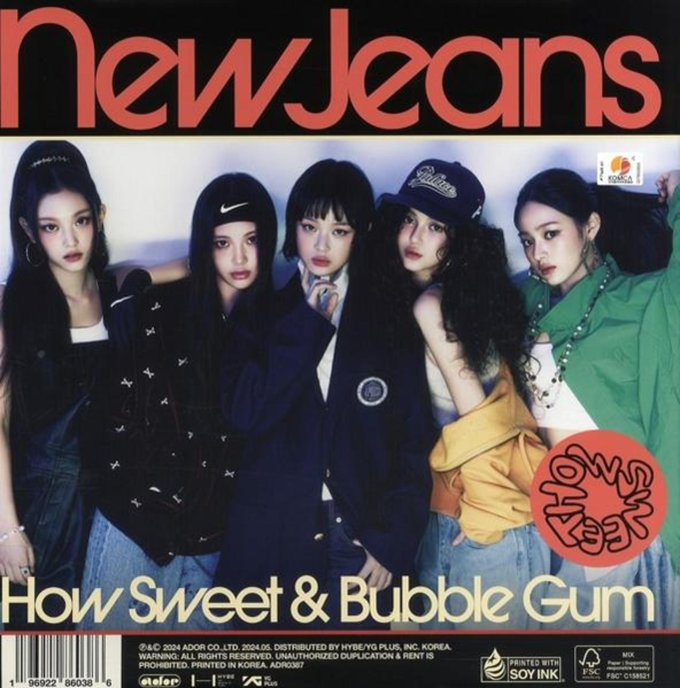 Album cover featuring five young women in various outfits, with the words 'New Jeans' at the top.