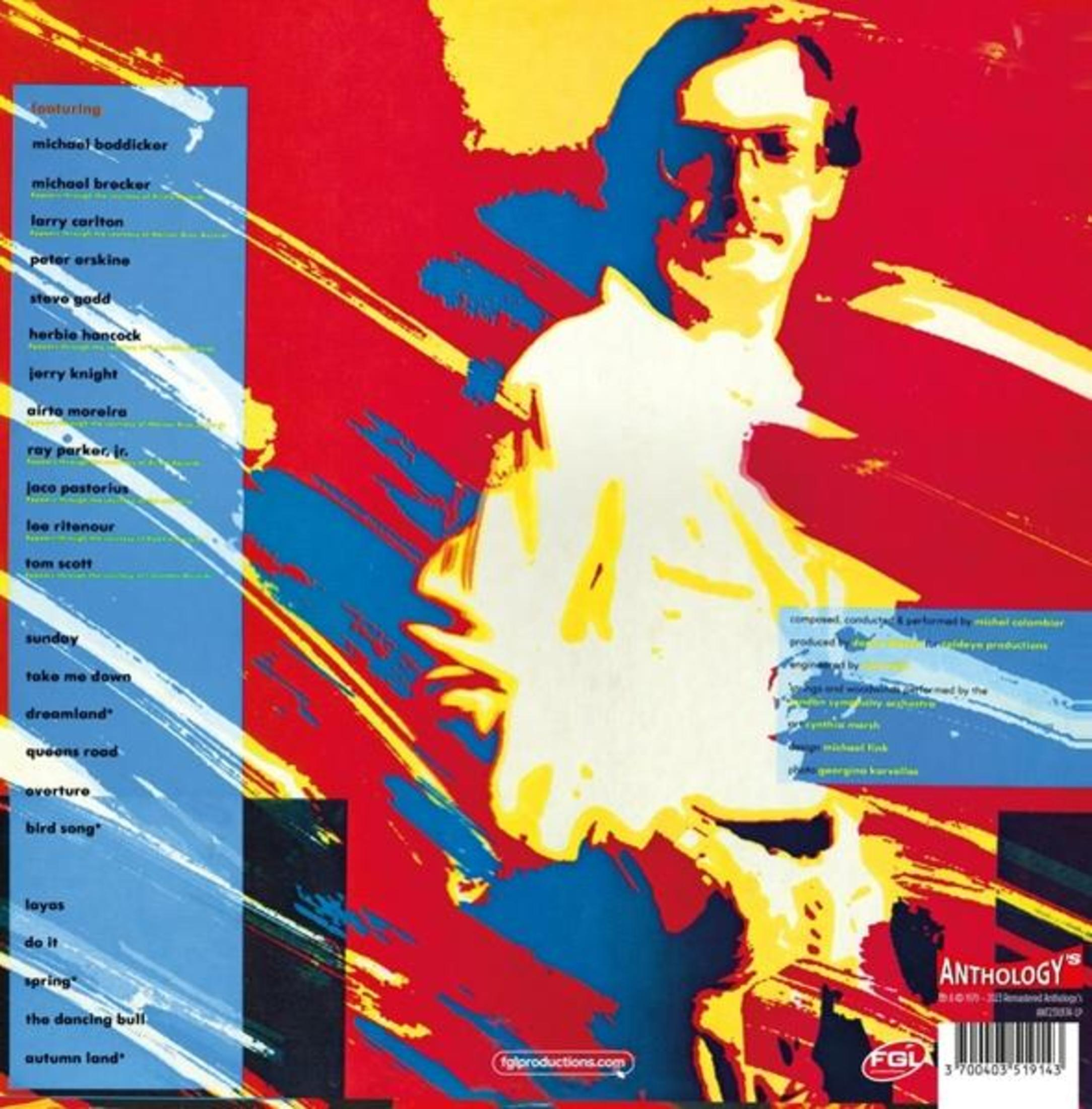 Copertina dell'album con uomo in camicia bianca. Lo sfondo è rosso, blu e giallo.