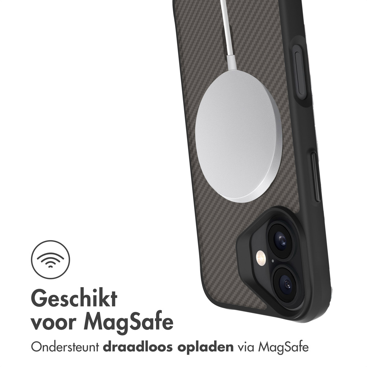 IMOSHION Coque arrière compatible avec iPhone 16 Plus Étui de Téléphone voor Apple iPhone 16 Plus Noir
