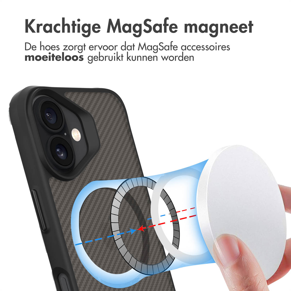 IMOSHION Coque arrière compatible avec iPhone 16 Plus Étui de Téléphone voor Apple iPhone 16 Plus Noir