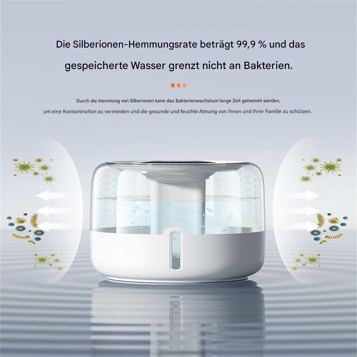 Ein Wasserreiniger mit etwas Text. Weißer Hintergrund.