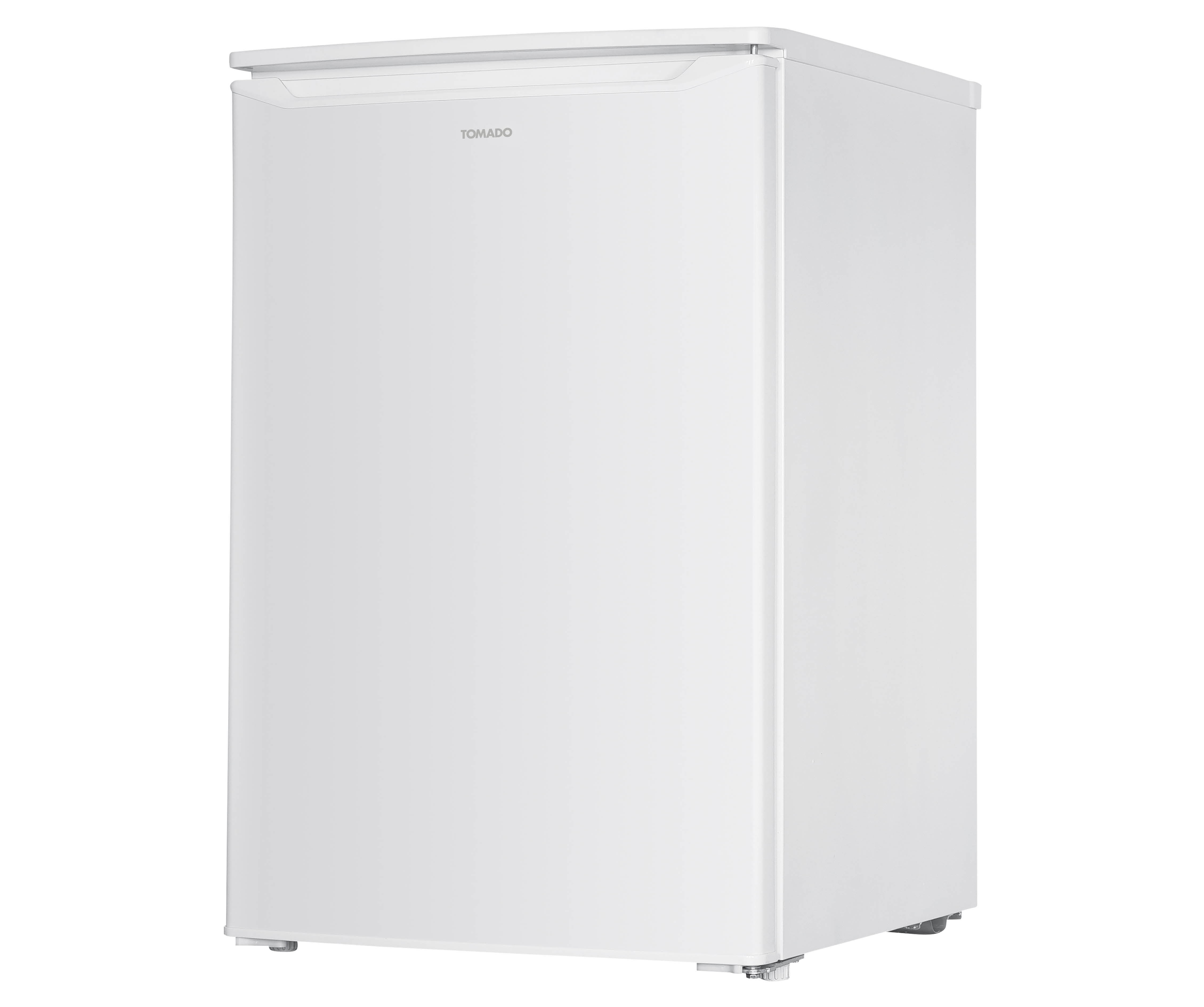 White mini fridge isolated on white background.