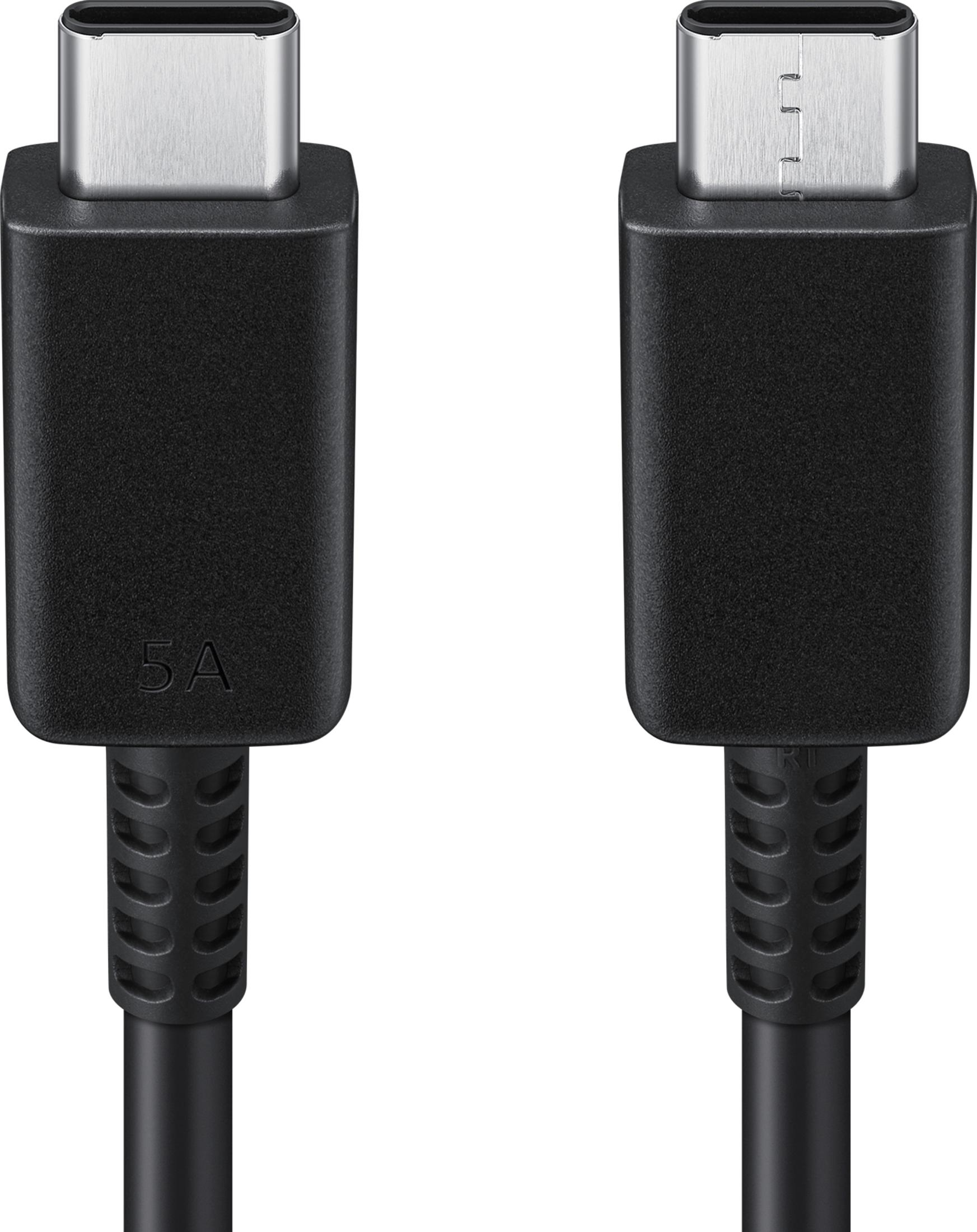 Two black USB-C cables with silver connectors. The cables have the '5A' marking.