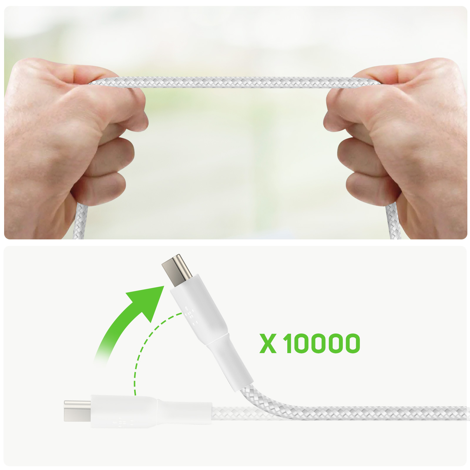 Bovenaanzicht van een netwerkrouter met vijf gemarkeerde poorten en een USB-poort. Aan/uit- en resetknoppen.