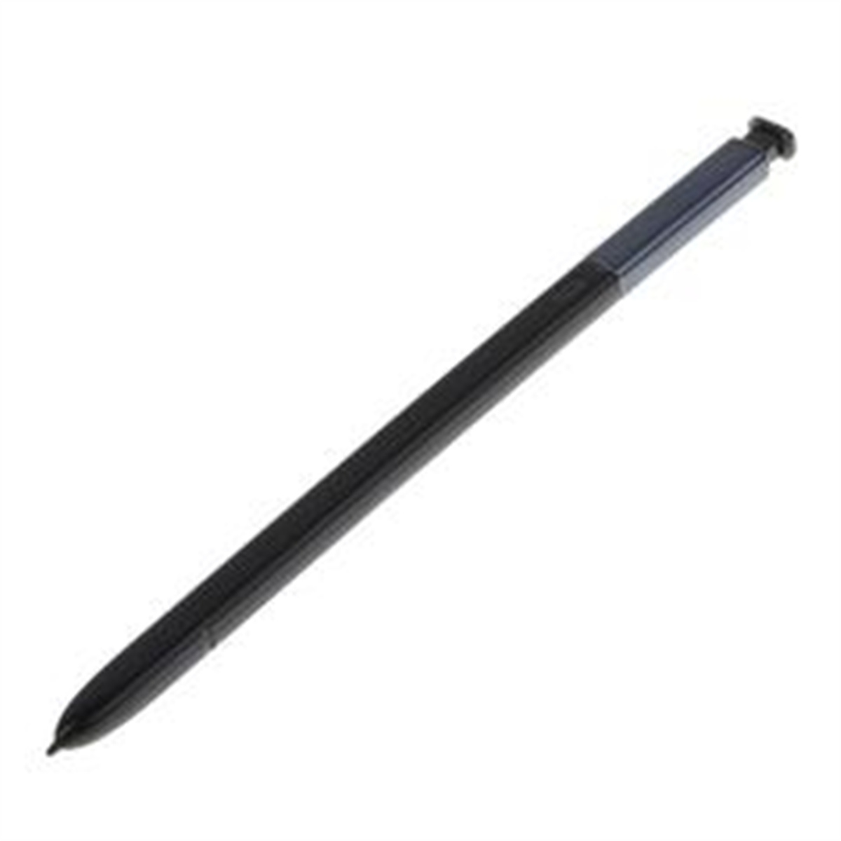 Ein schwarzer Stift, entworfen für Touchscreen-Geräte, liegt auf einer weißen Oberfläche.