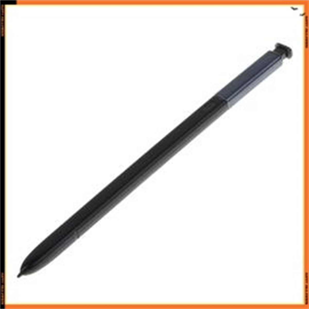 Schwarzer Stylus-Stift. Der Stift ist diagonal auf weißem Hintergrund positioniert.