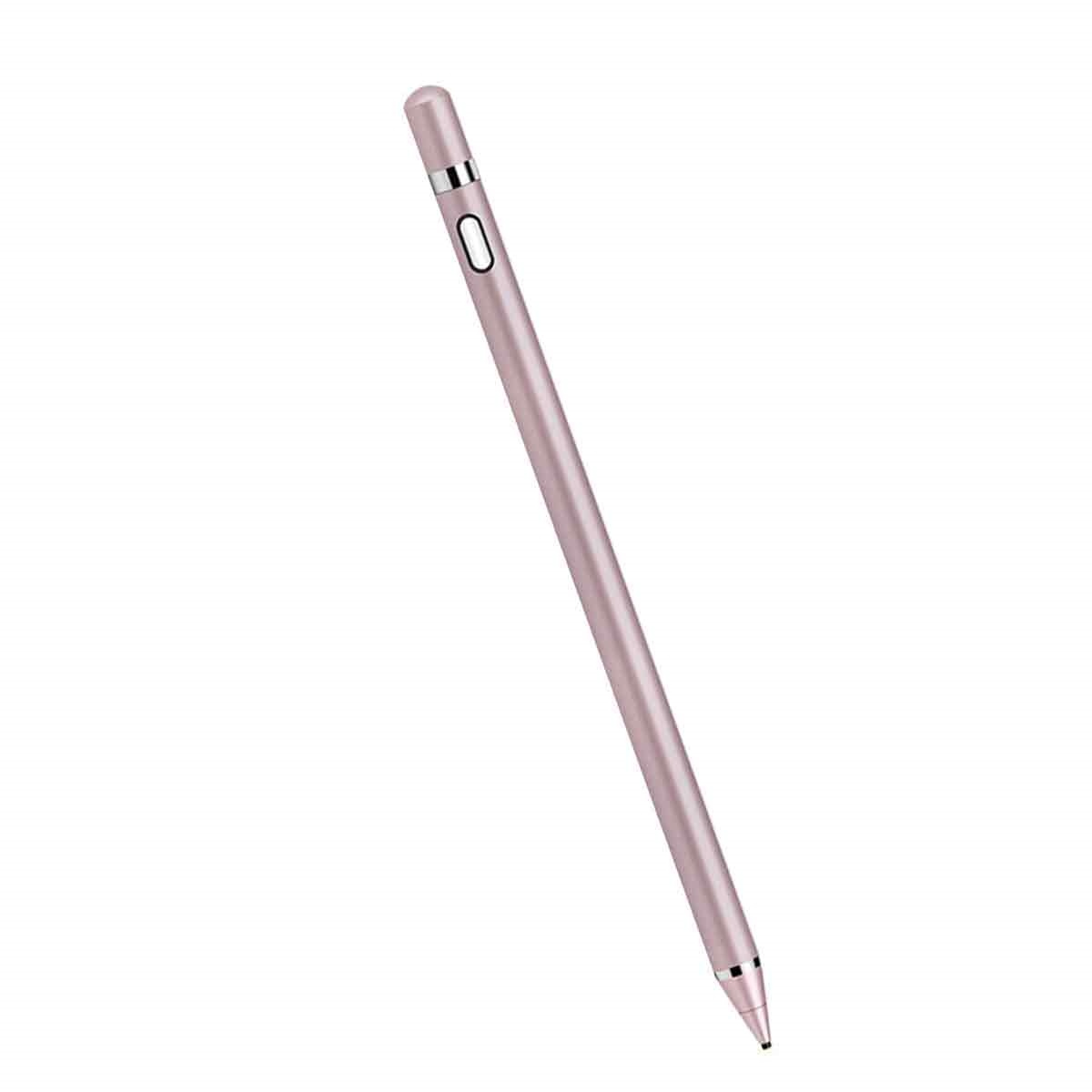 Ein roségoldener Eingabestift, isoliert auf weißem Hintergrund.