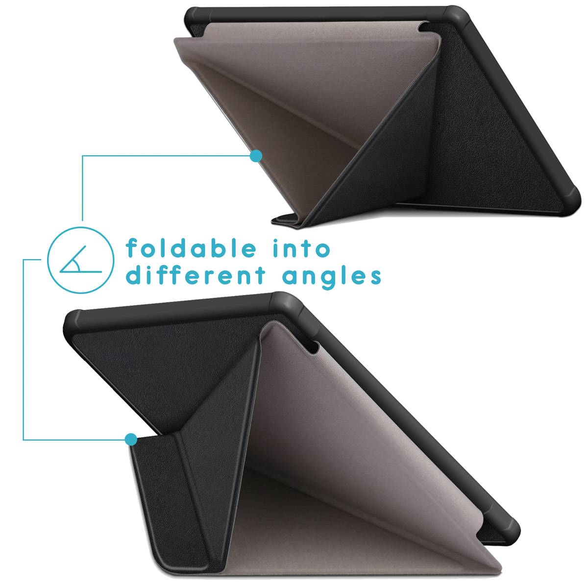 IMOSHION Origami Bookcase e-reader geschikt voor Kobo Libra 2 Cover 7 inch Zwart