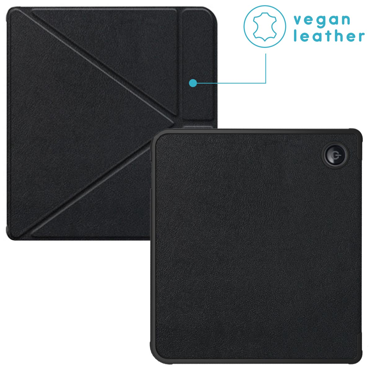 IMOSHION Origami Bookcase e-reader geschikt voor Kobo Libra 2 Cover 7 inch Zwart