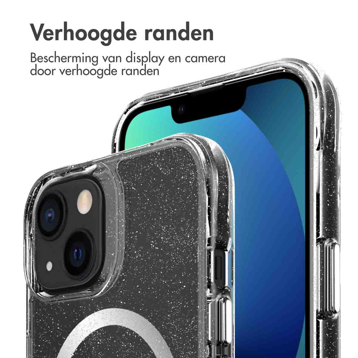 IMOSHION Coque arrière compatible avec iPhone 13 Étui de Téléphone voor Apple iPhone 13 Argent