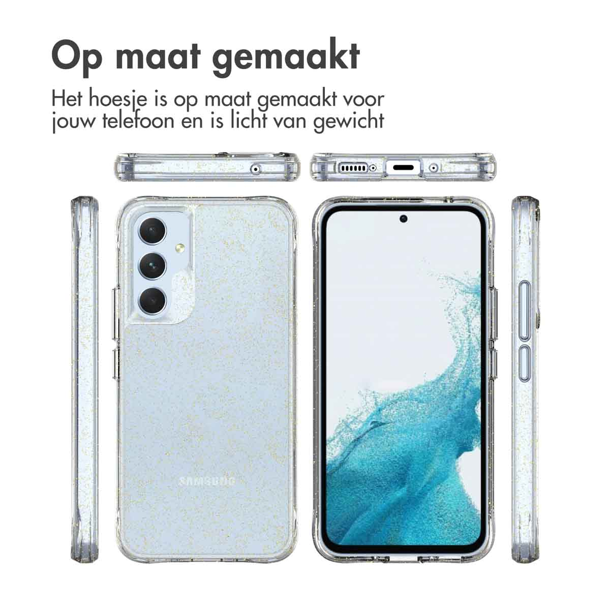 IMOSHION Glitter Backcover 2.0 Cover per Samsung Samsung Galaxy A54 (5G), Oro