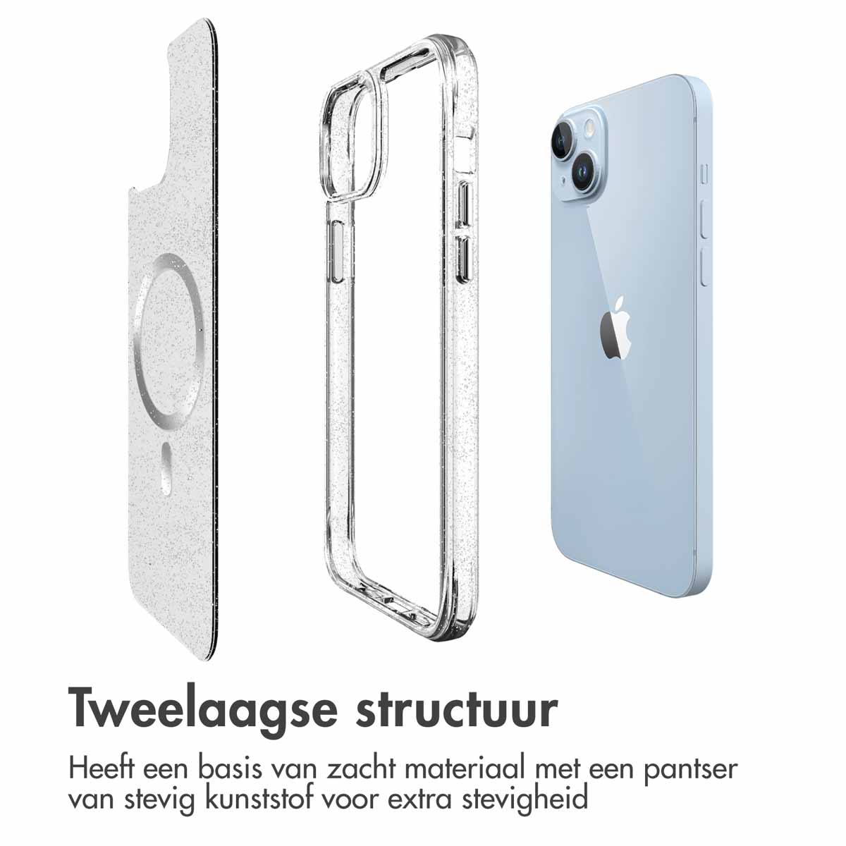 IMOSHION Coque arrière compatible avec iPhone 14 Étui de Téléphone voor Apple iPhone 14 Argent